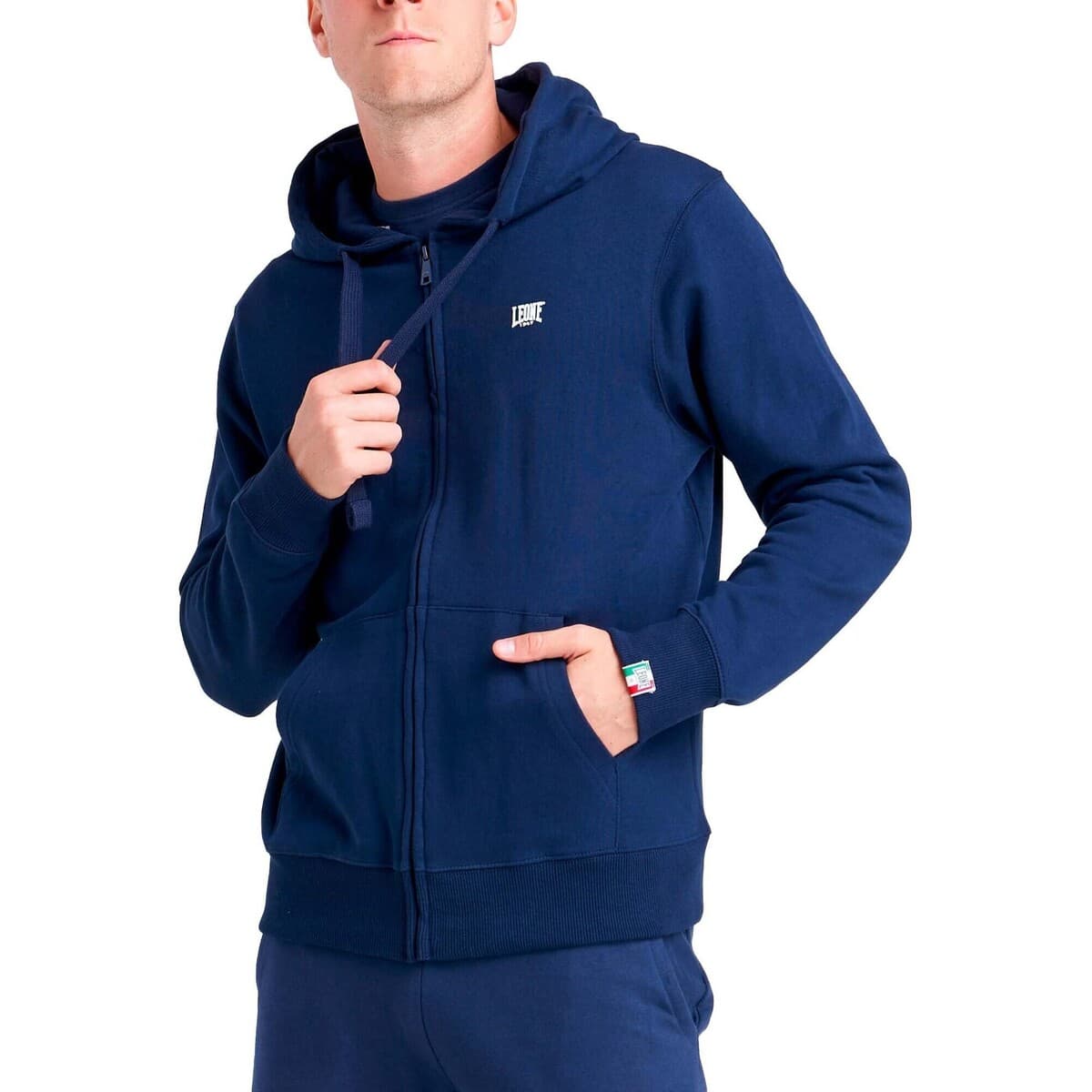 T-shirt με κουκούλα Leone 1947 Man Hoody Full Zip Basic Small Logo