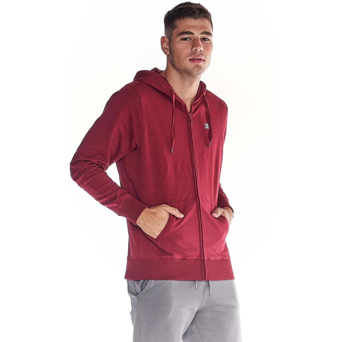 T-shirt με κουκούλα Leone 1947 Man Hoody Full Zip Basic Small Logo