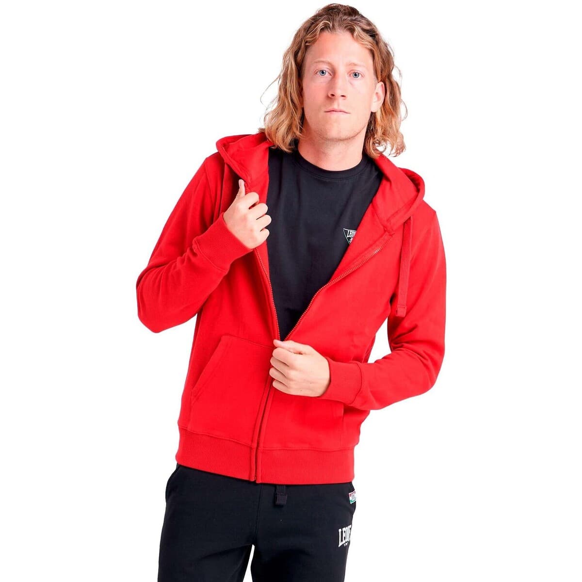 T-shirt με κουκούλα Leone 1947 Man Hoody Full Zip Basic Small Logo