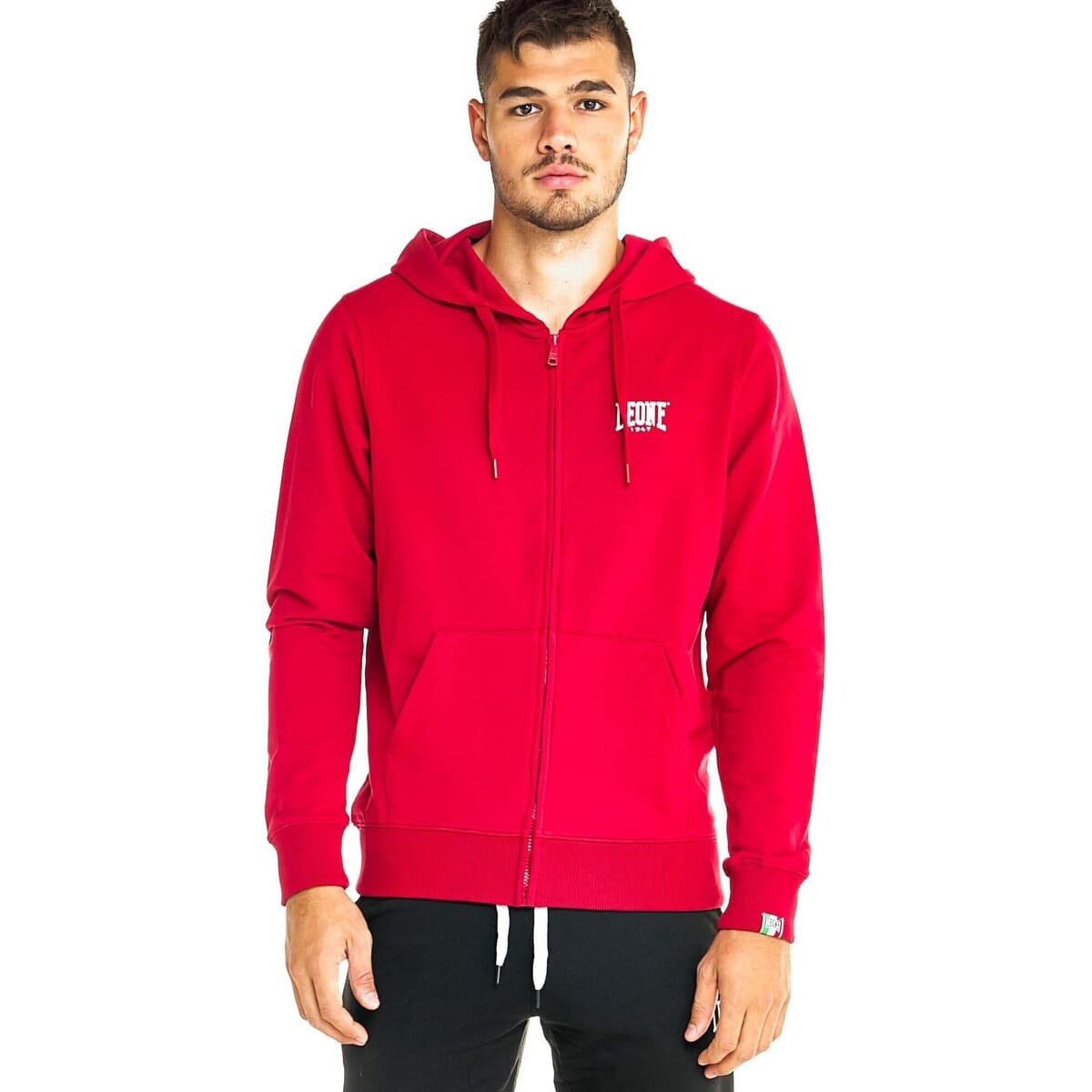 T-shirt με κουκούλα Leone 1947 Man Hoody Full Zip Basic Small Logo