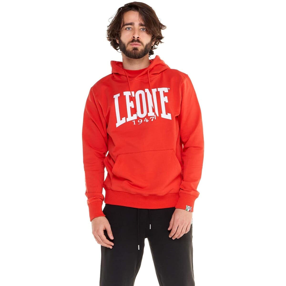 T-shirt με κουκούλα Leone 1947 Man Hoody Fleece Big Logo Not Brusched