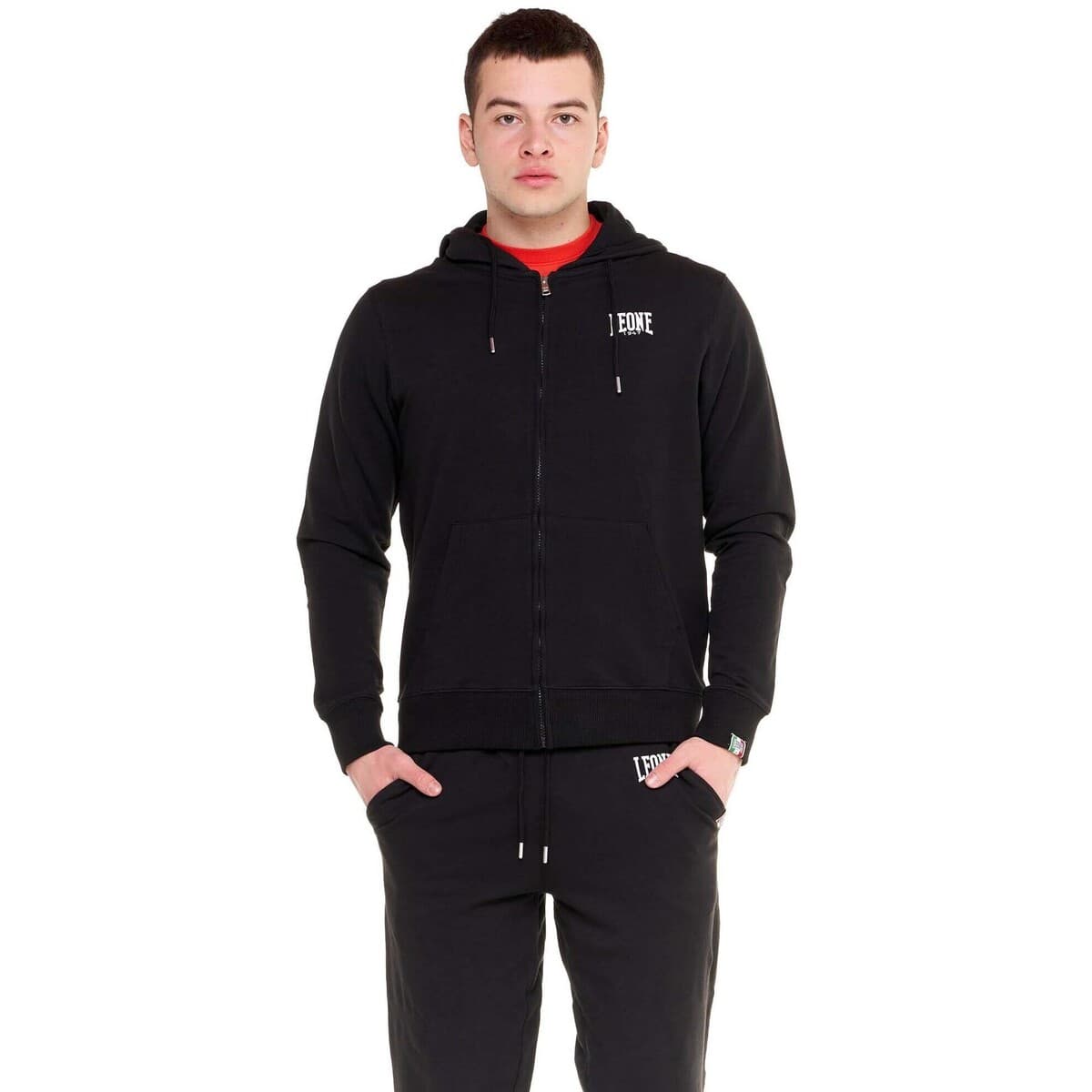 T-shirt με κουκούλα Leone 1947 Man Hoody Full Zip Small Logo