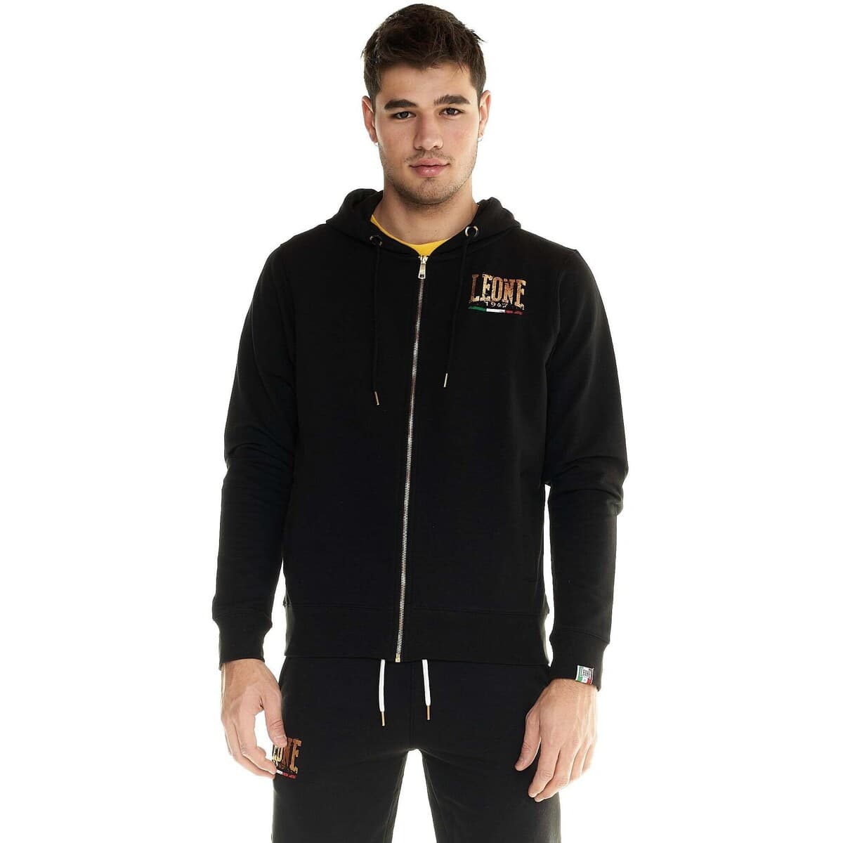 T-shirt με κουκούλα Leone 1947 Man Hoody Full Zip Gold