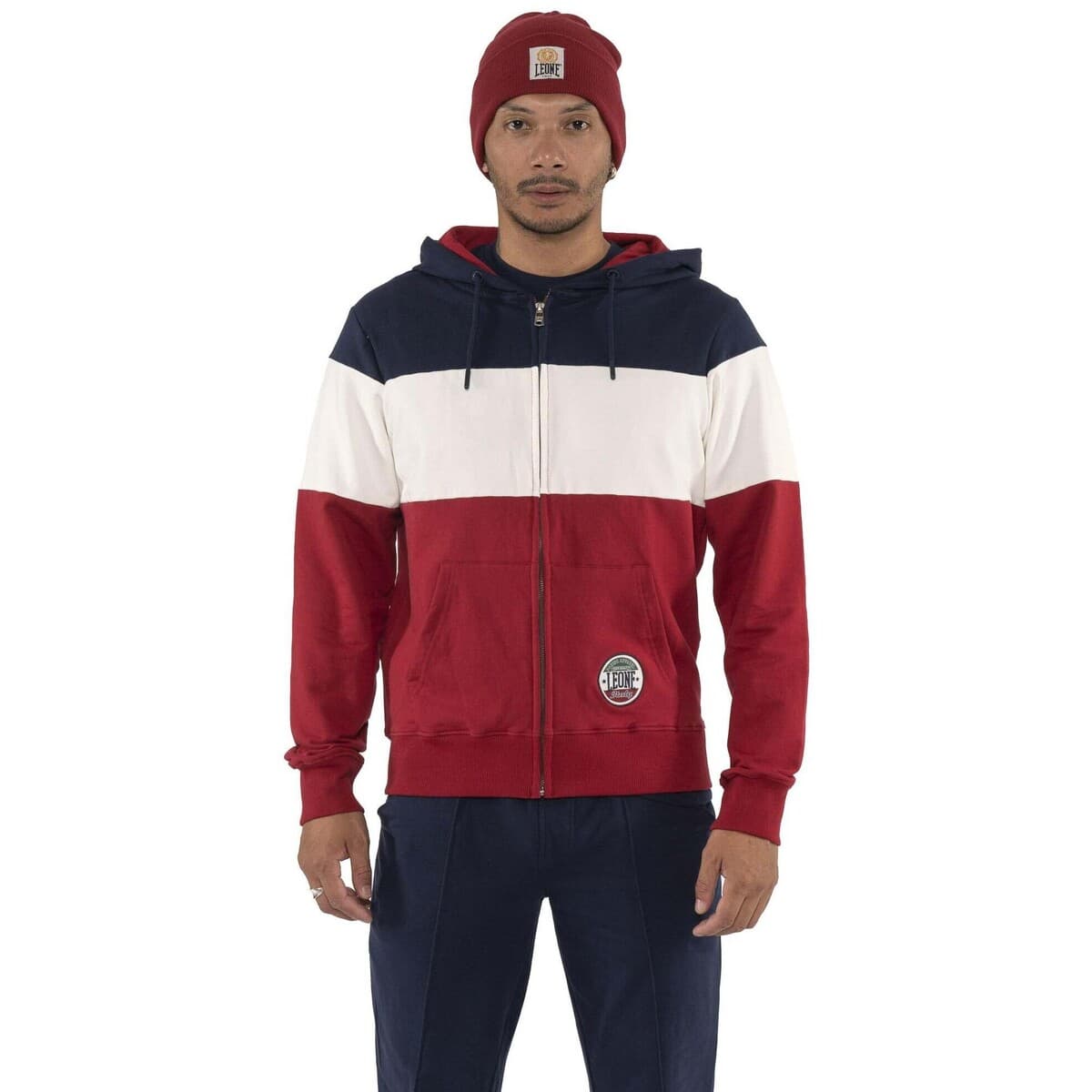 T-shirt με κουκούλα Leone 1947 Man Hoody Full Zip Varsity