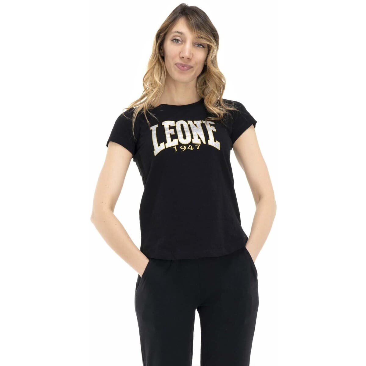 T-shirt με κοντά μανίκια Leone 1947 Woman T-Shirt Short Sleeves Gold Silver