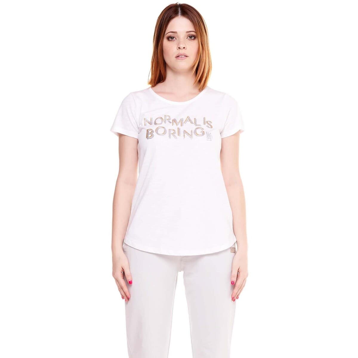 T-shirt με κοντά μανίκια Leone 1947 Woman T-Shirt Short Sleeves Gold Silver