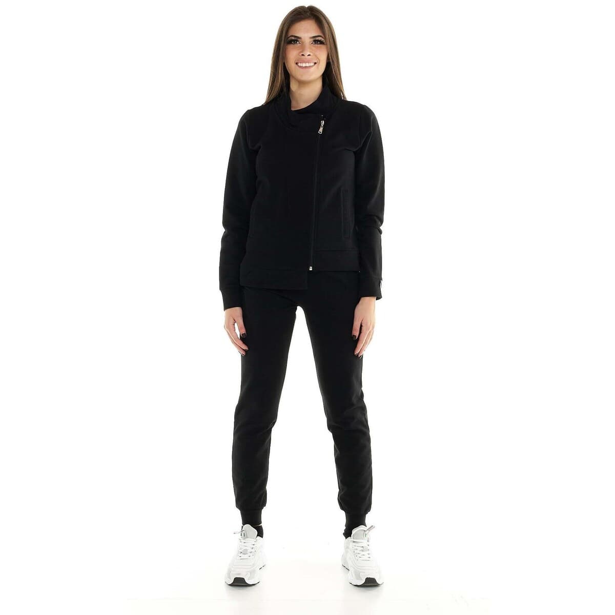 Σετ από φόρμες Leone 1947 Woman Tracksuit With Diagonal Zip Blackout