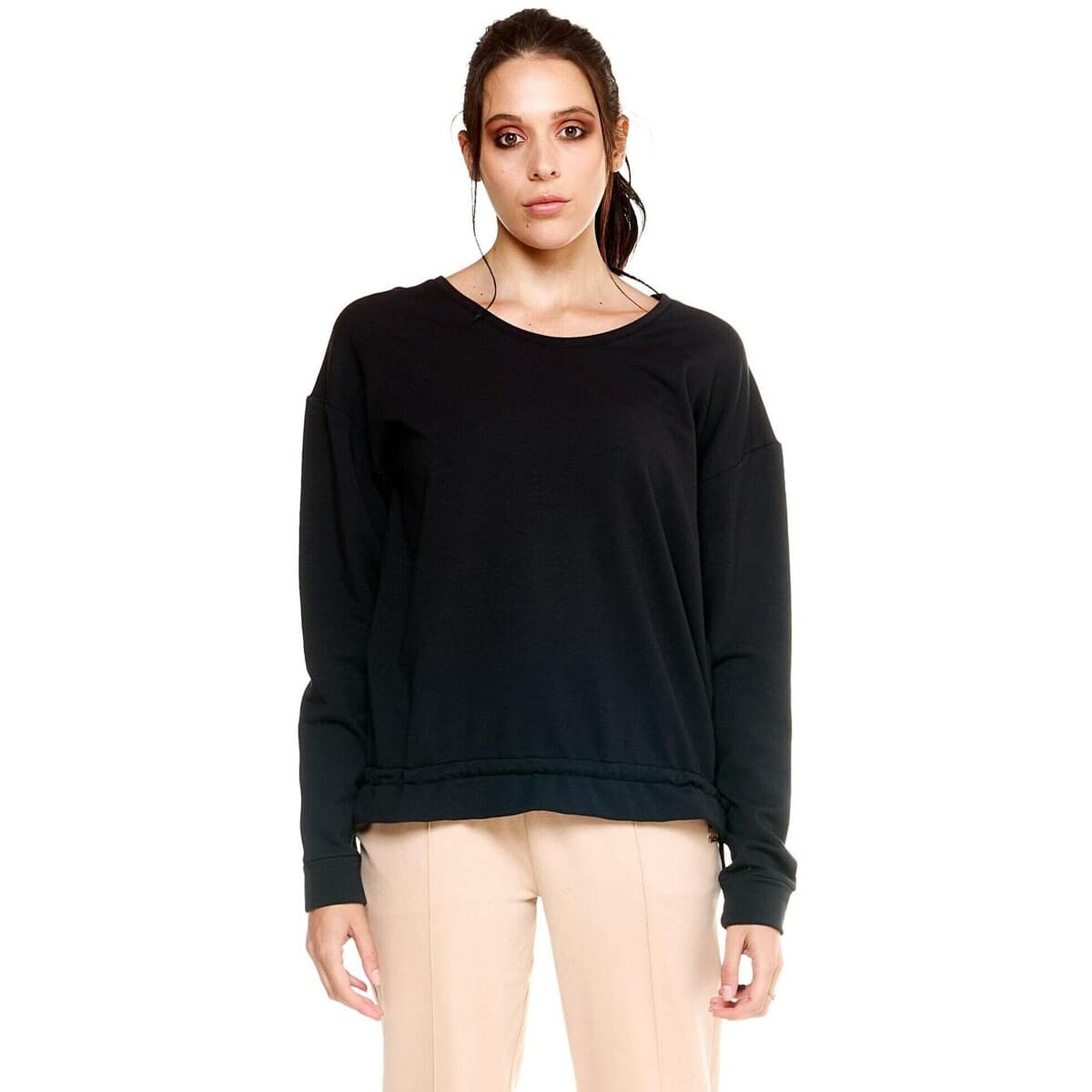 Αθλητικό T-shirt Leone 1947 Woman Fleece Long Sleeves With Cord Leisure