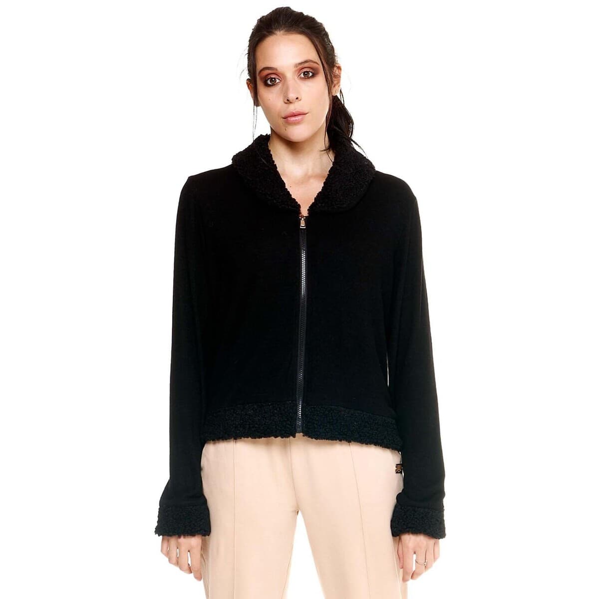 Fleece Leone 1947 Woman Crop Hoody Full Zip Chic Boxing