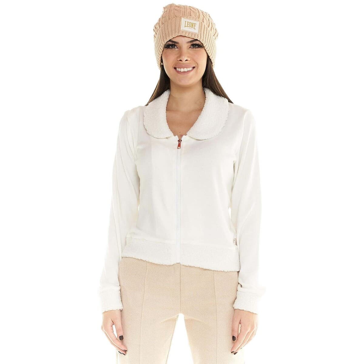 Αθλητικό T-shirt Leone 1947 Woman Crop Hoody Full Zip Chic Boxing