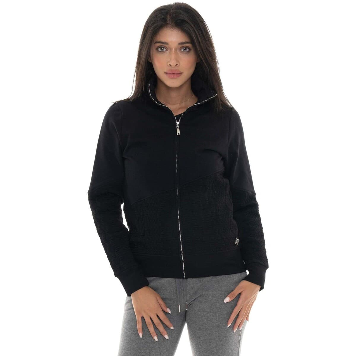 Fleece Leone 1947 Woman High Collar Full Zip Braid
