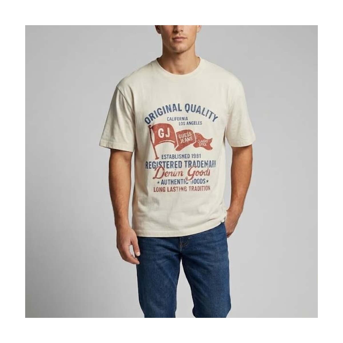 Men's T-Shirts Guess Beige