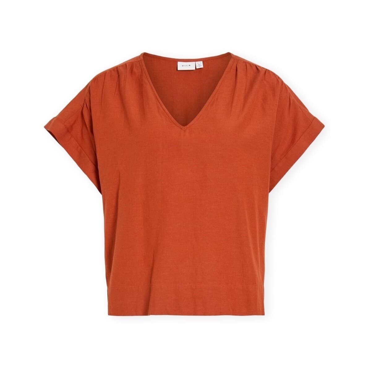 Μπλούζα Vila Top Prisilla V-Neck - Super Light Natural Melange