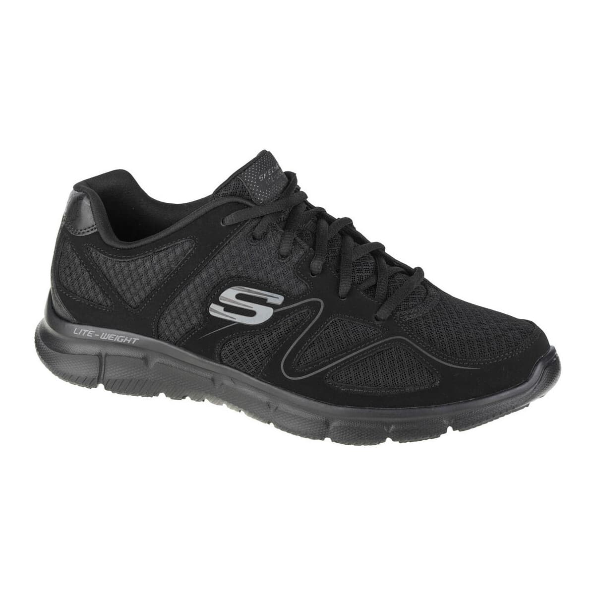 Skechers Satisfaction 58350-BBK Ανδρικά Αθλητικά Παπούτσια Running Μαύρα