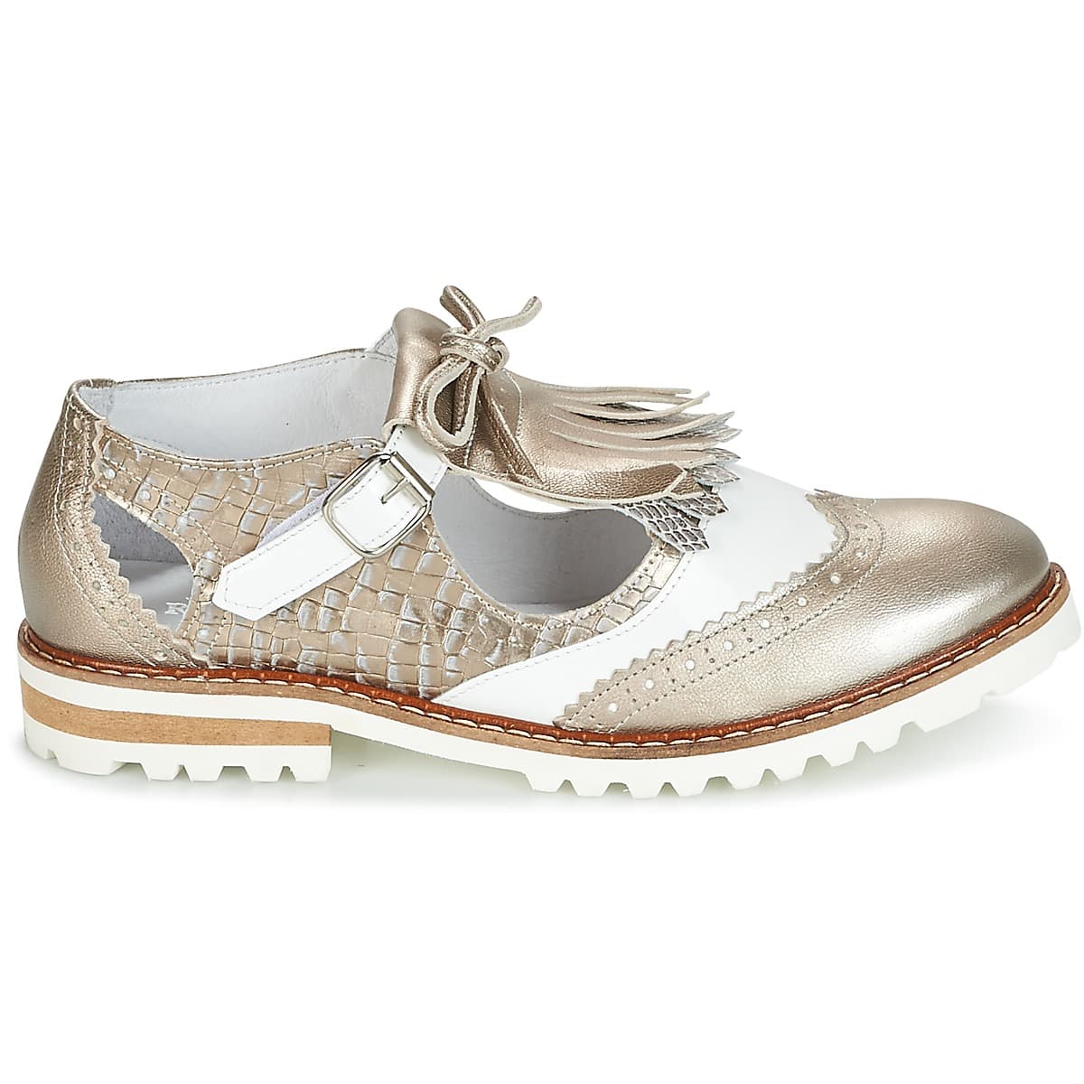 Women's Derby Shoes Regard Gold