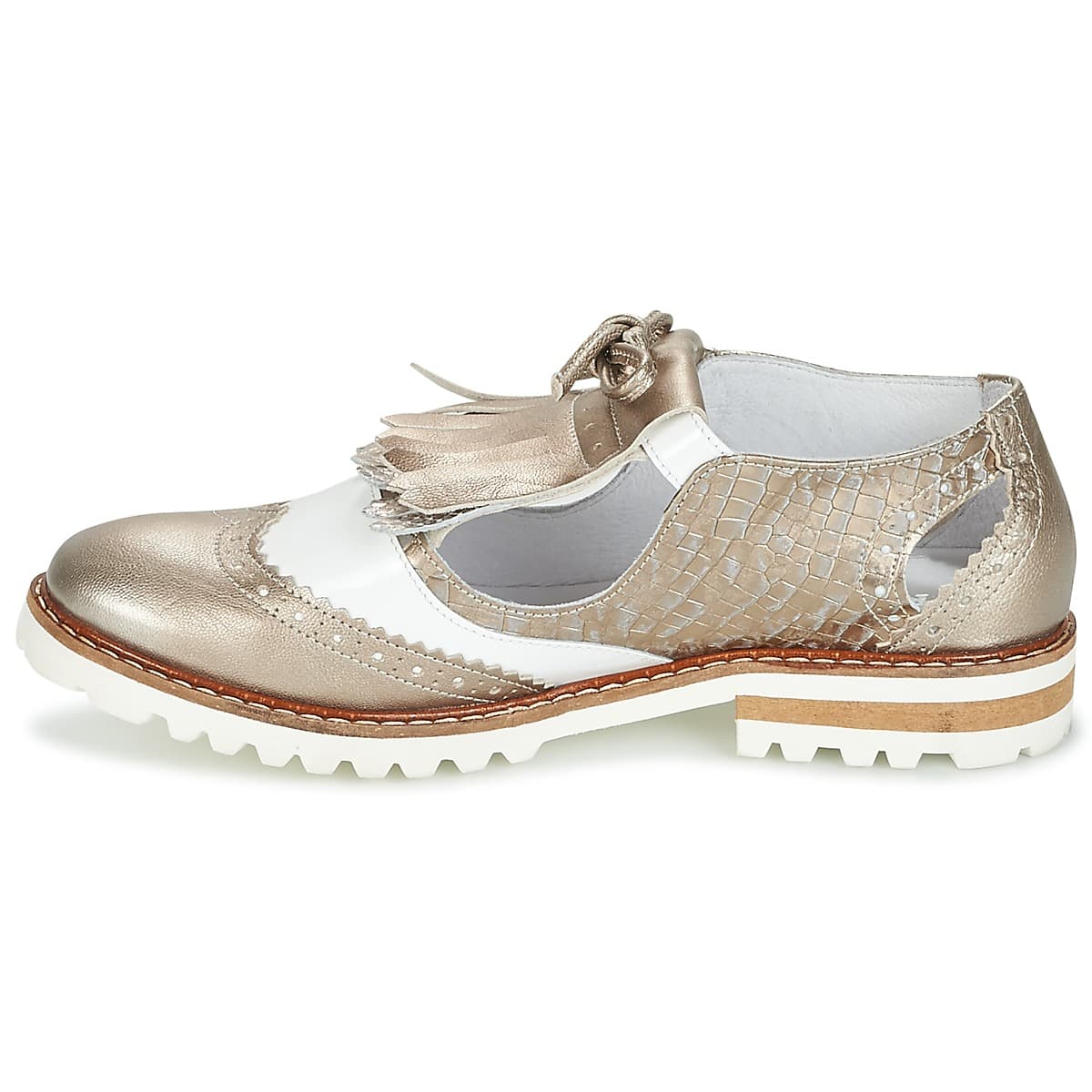 Women's Derby Shoes Regard Gold