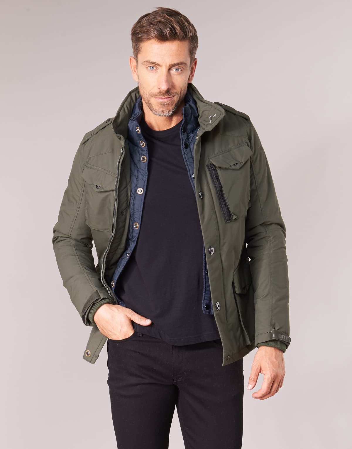 Men's Parkas Schott Khaki