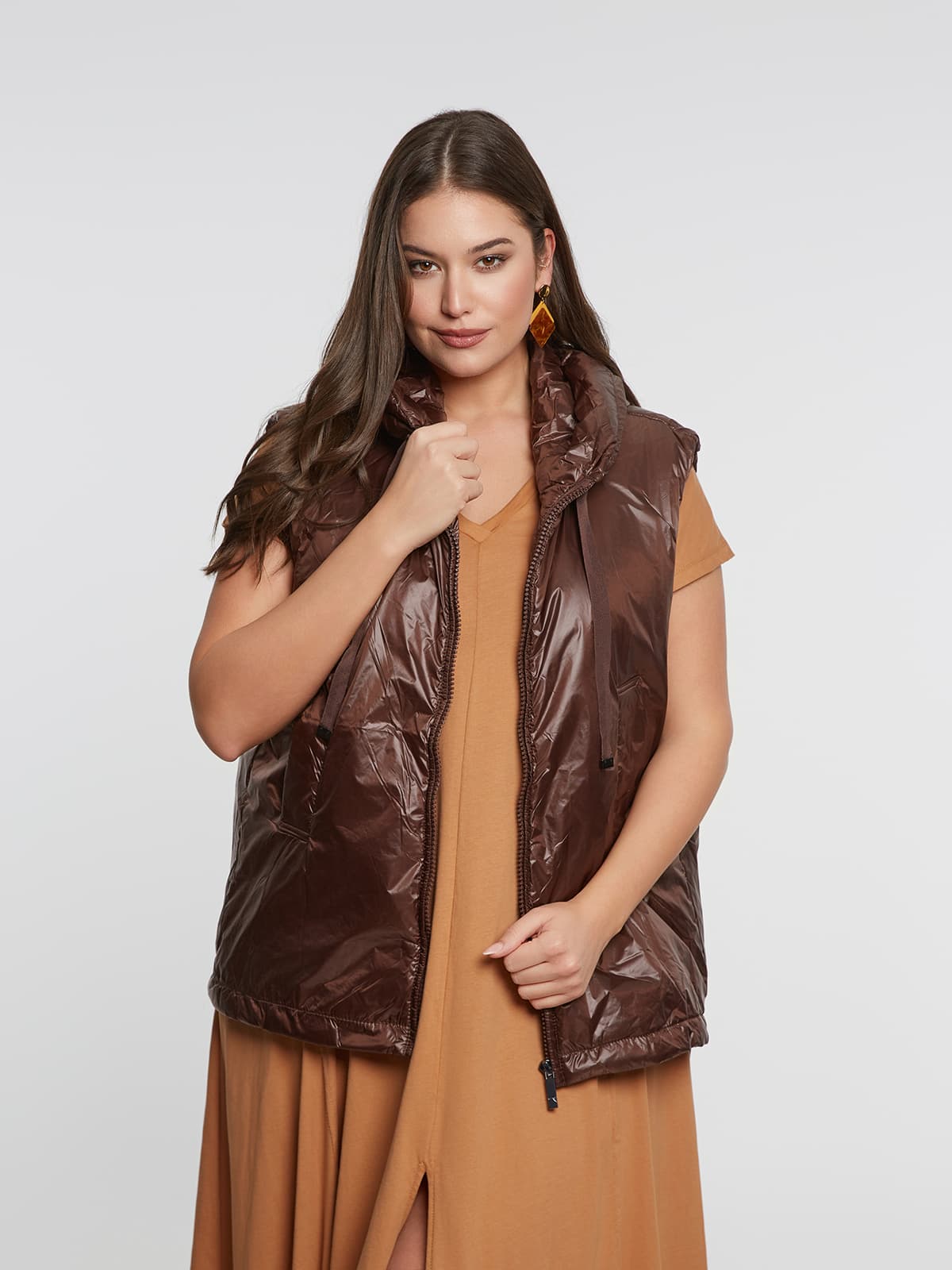 Women's Vests Mat Fashion Brown