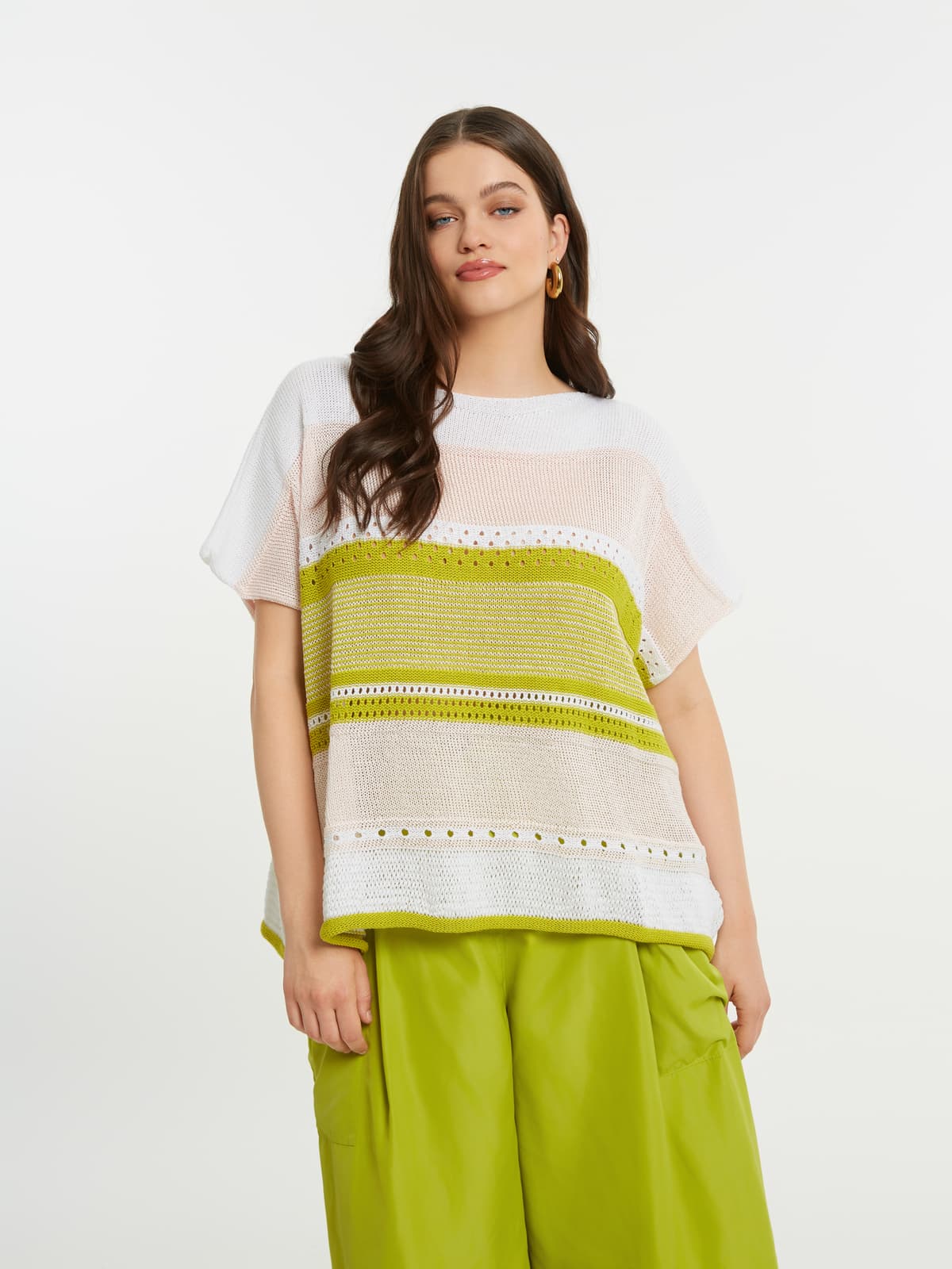 Women's Sweaters Mat Fashion White