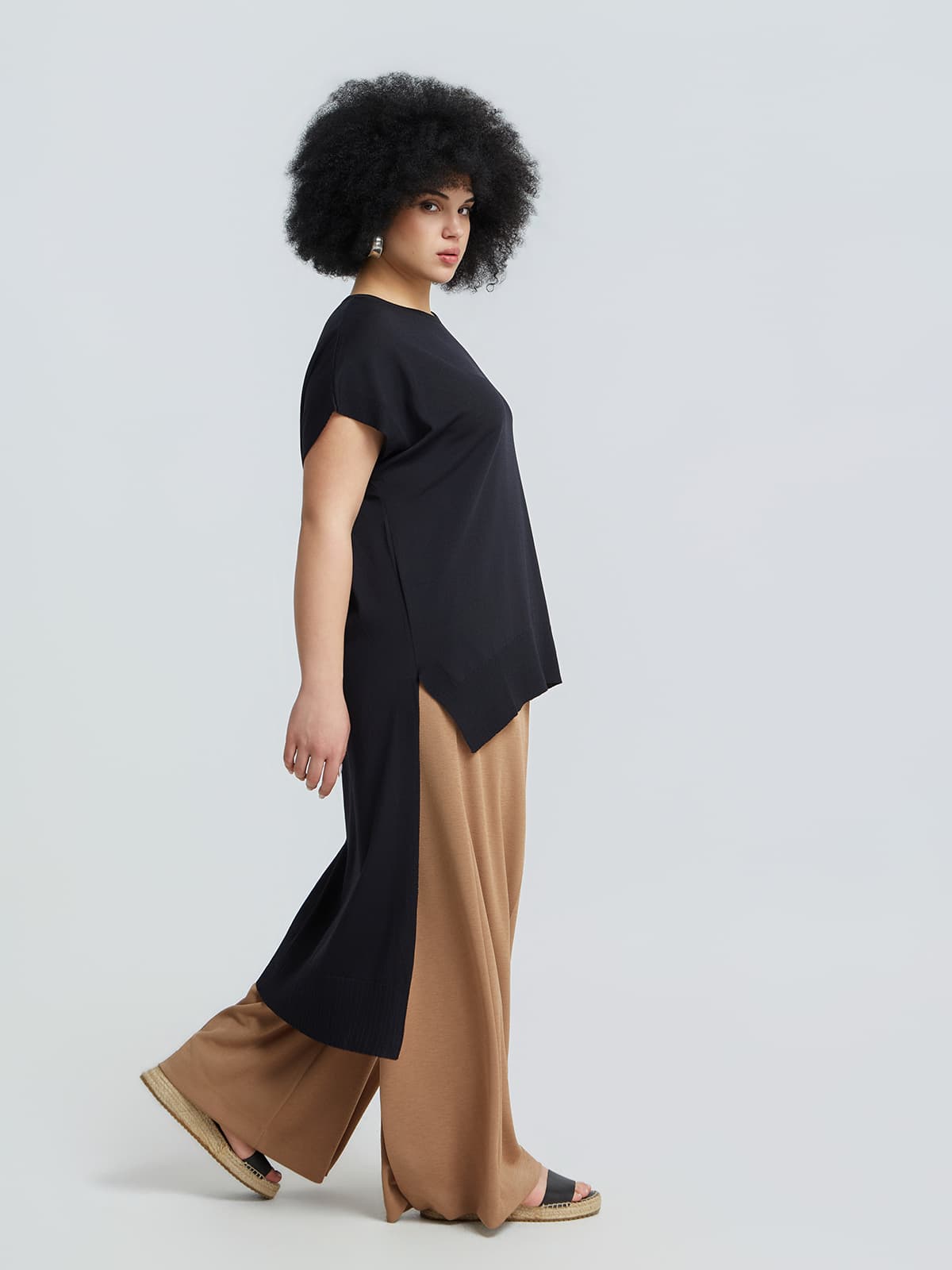 Women's Sweaters Mat Fashion Black