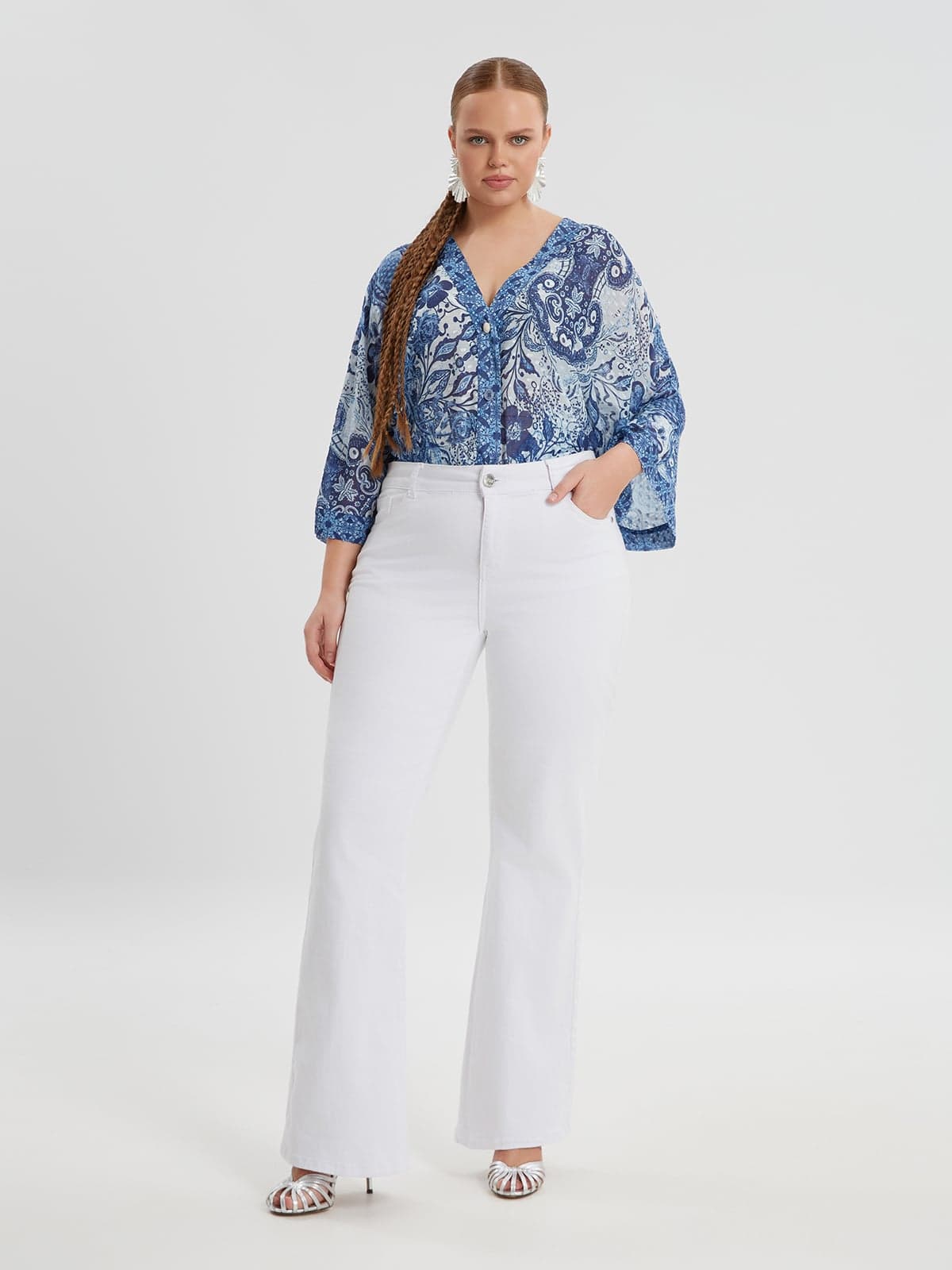 Women's Jeans Mat Fashion White