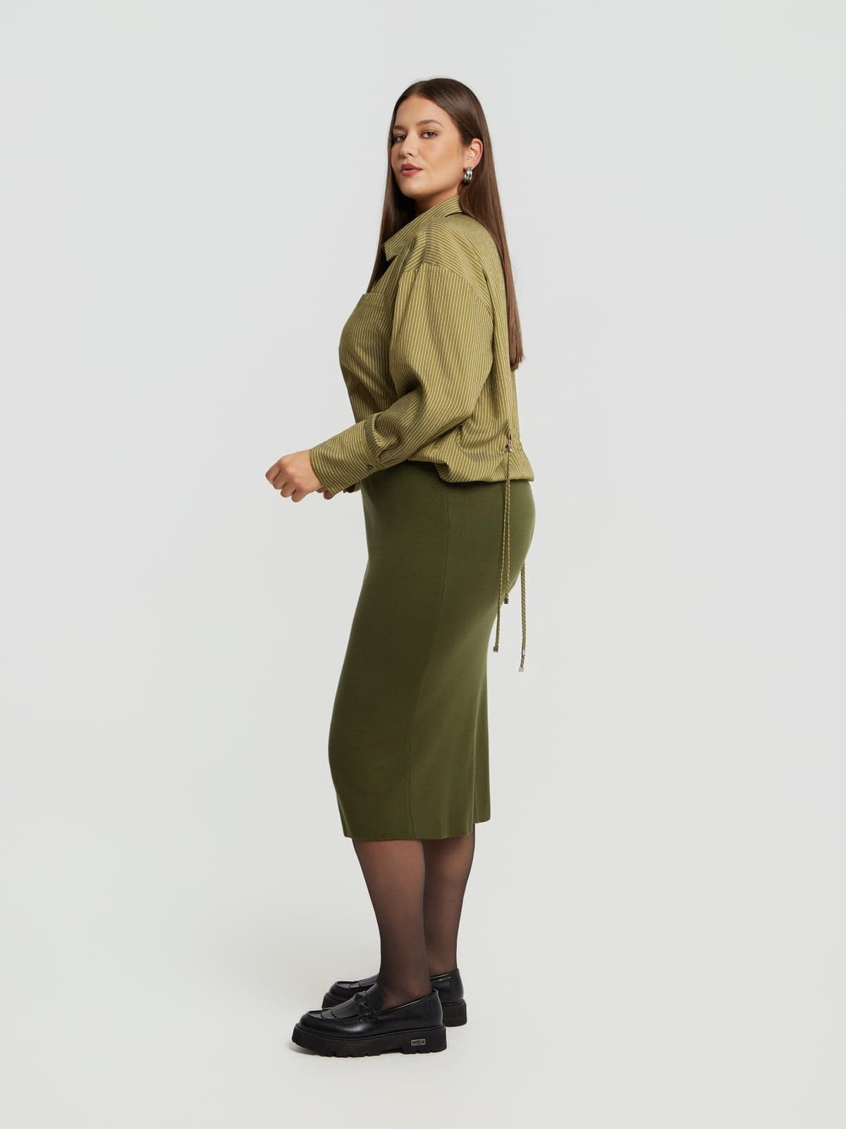 Women's Midi Skirts Mat Fashion Green