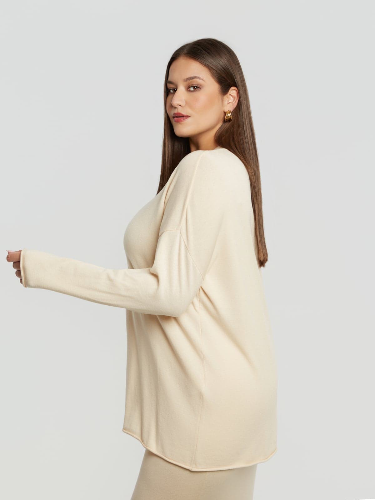 Women's Sweaters Mat Fashion Beige
