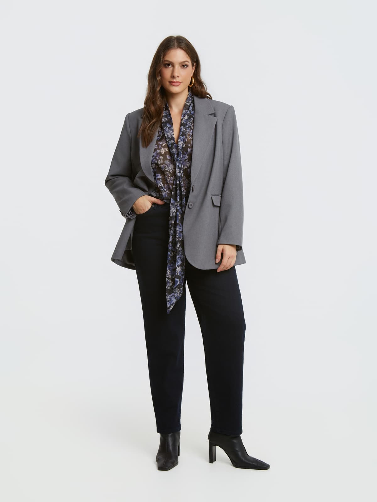 Women's Blazers Mat Fashion Gray