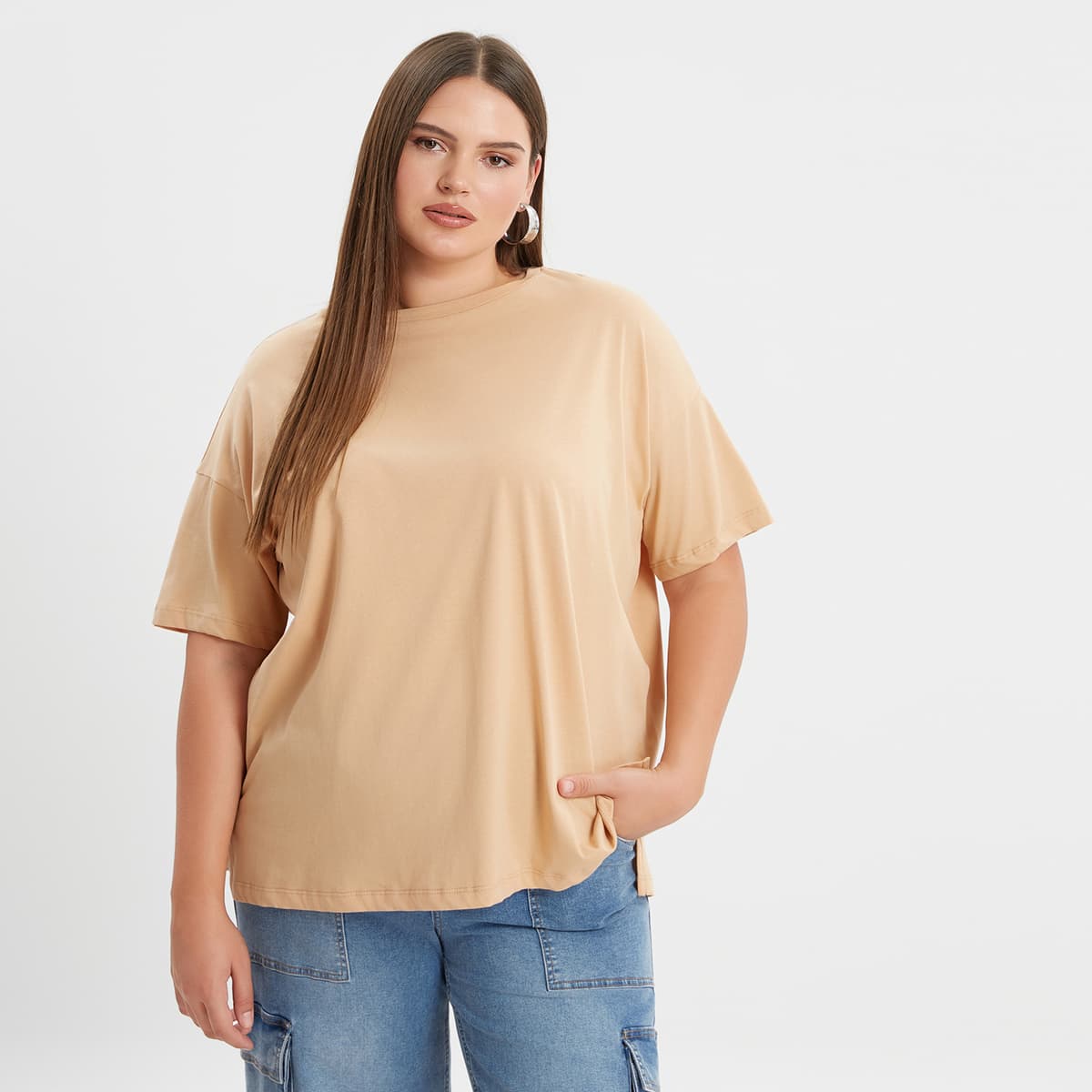 Women's T-Shirts Mat Fashion Beige