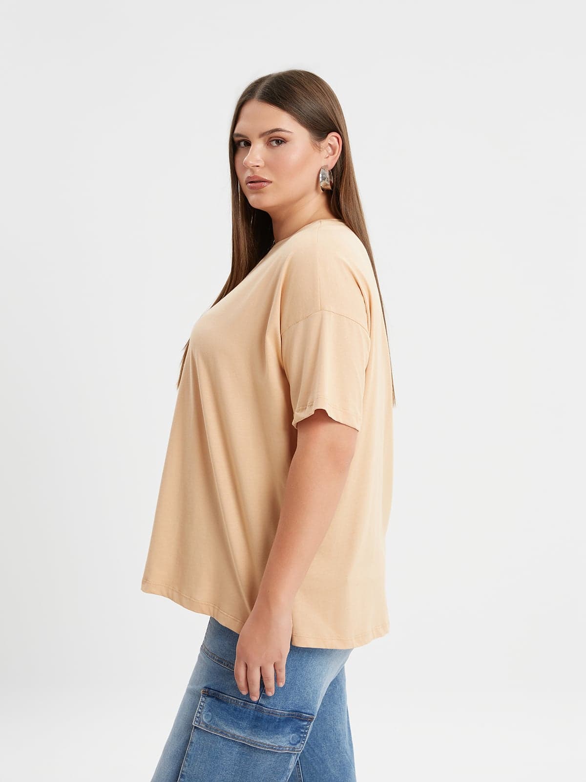 Women's T-Shirts Mat Fashion Beige