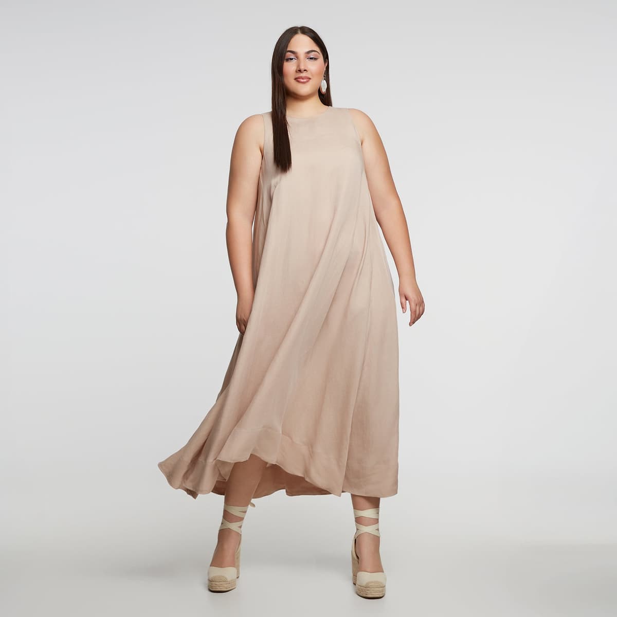 Women's Midi Dresses Mat Fashion Brown