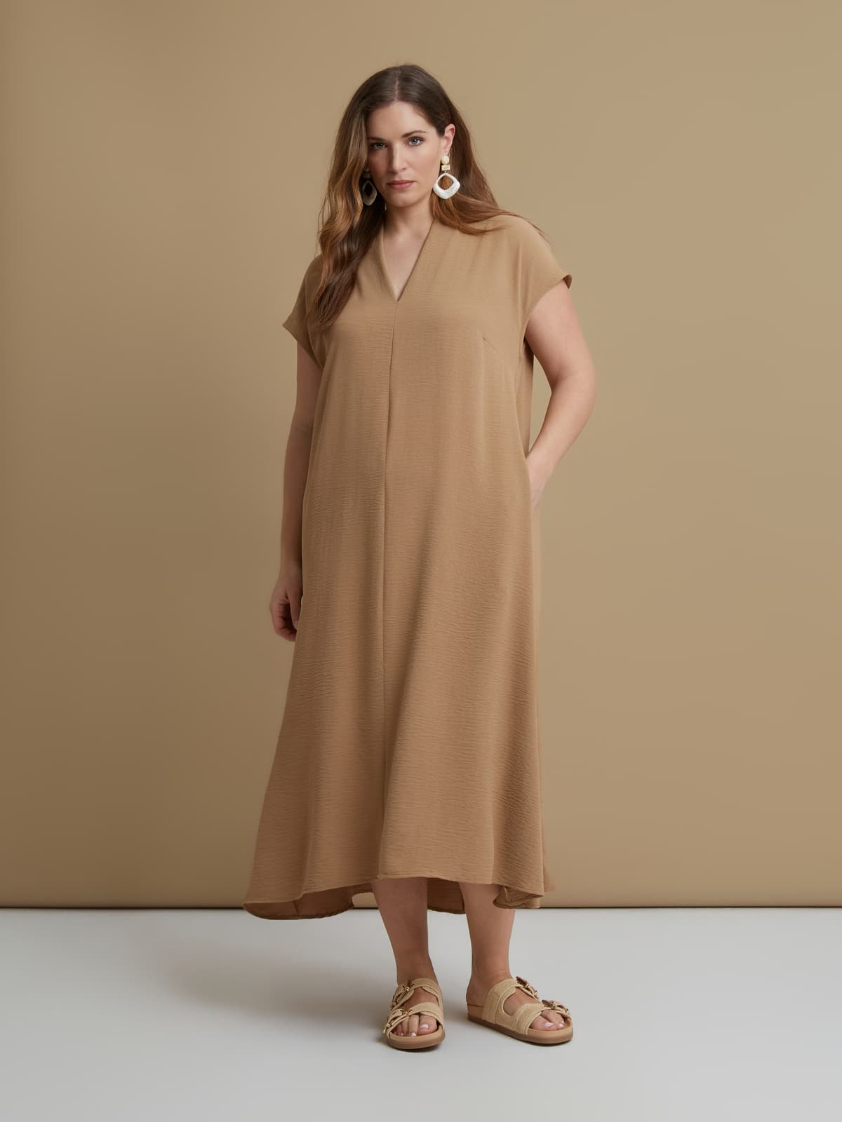 Women's Maxi Dresses Mat Fashion Beige