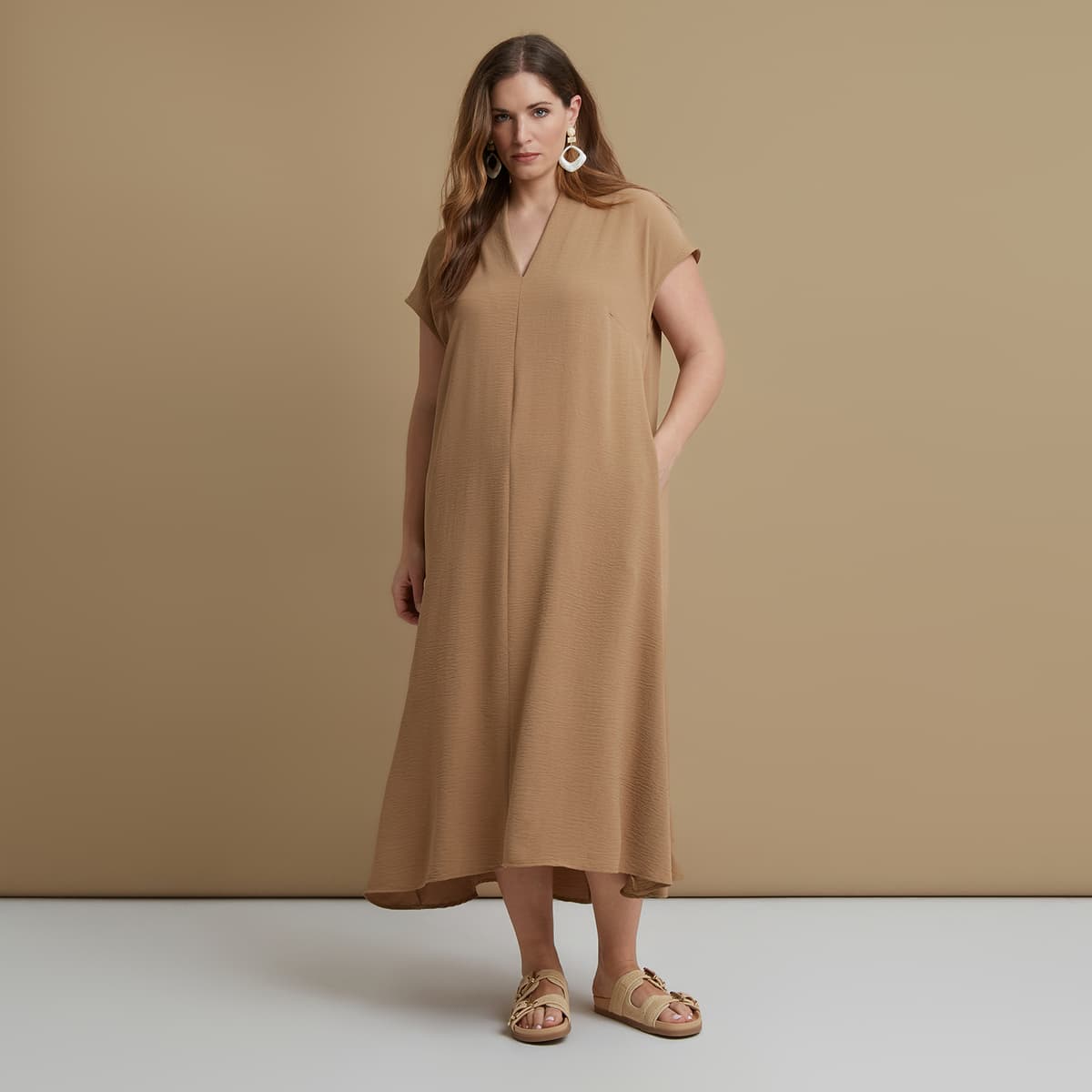Women's Maxi Dresses Mat Fashion Beige