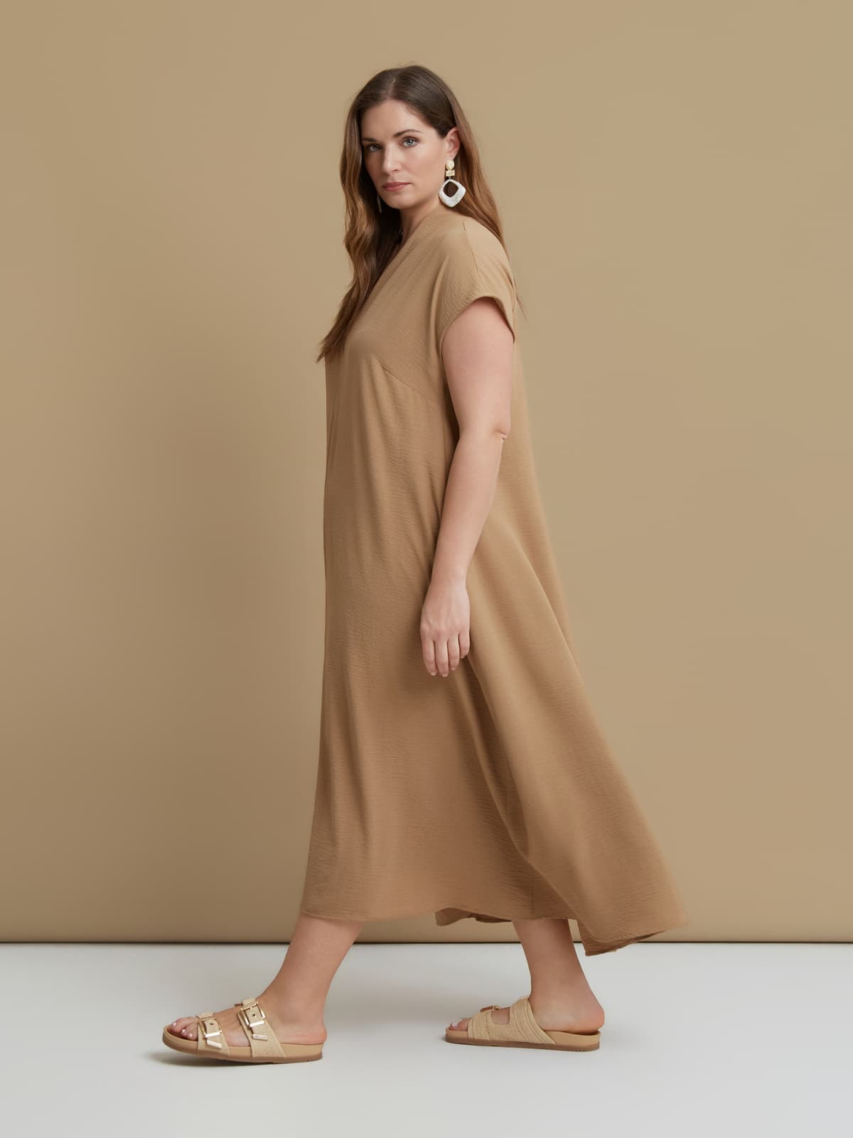 Women's Maxi Dresses Mat Fashion Beige