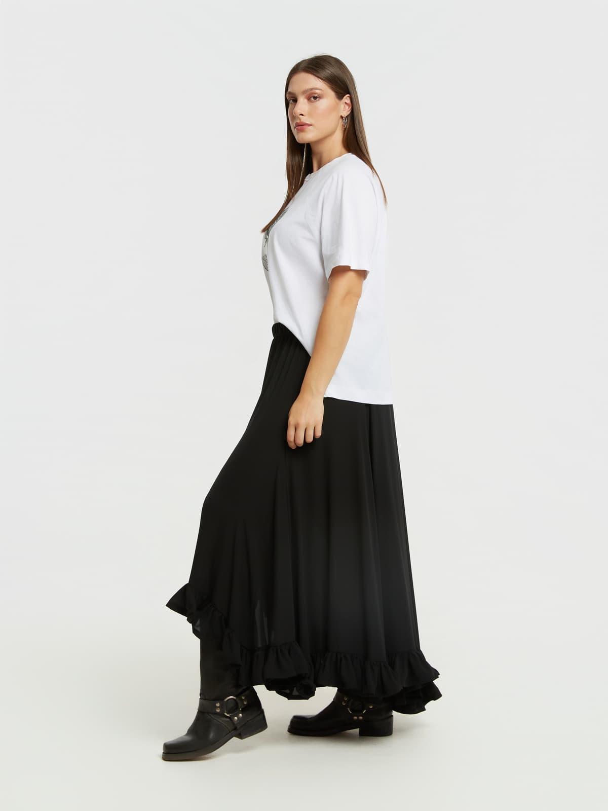 Women's Skirts Mat Fashion Black