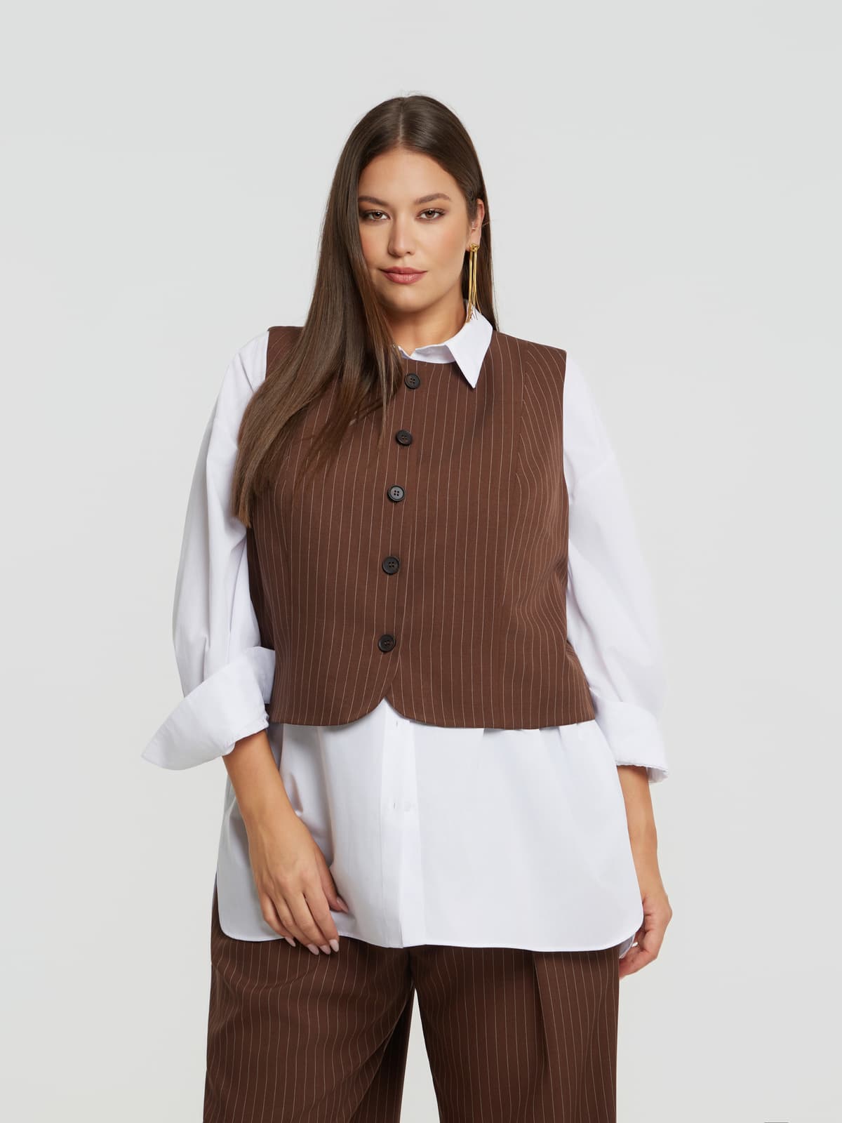 Women's Vests Mat Fashion Brown