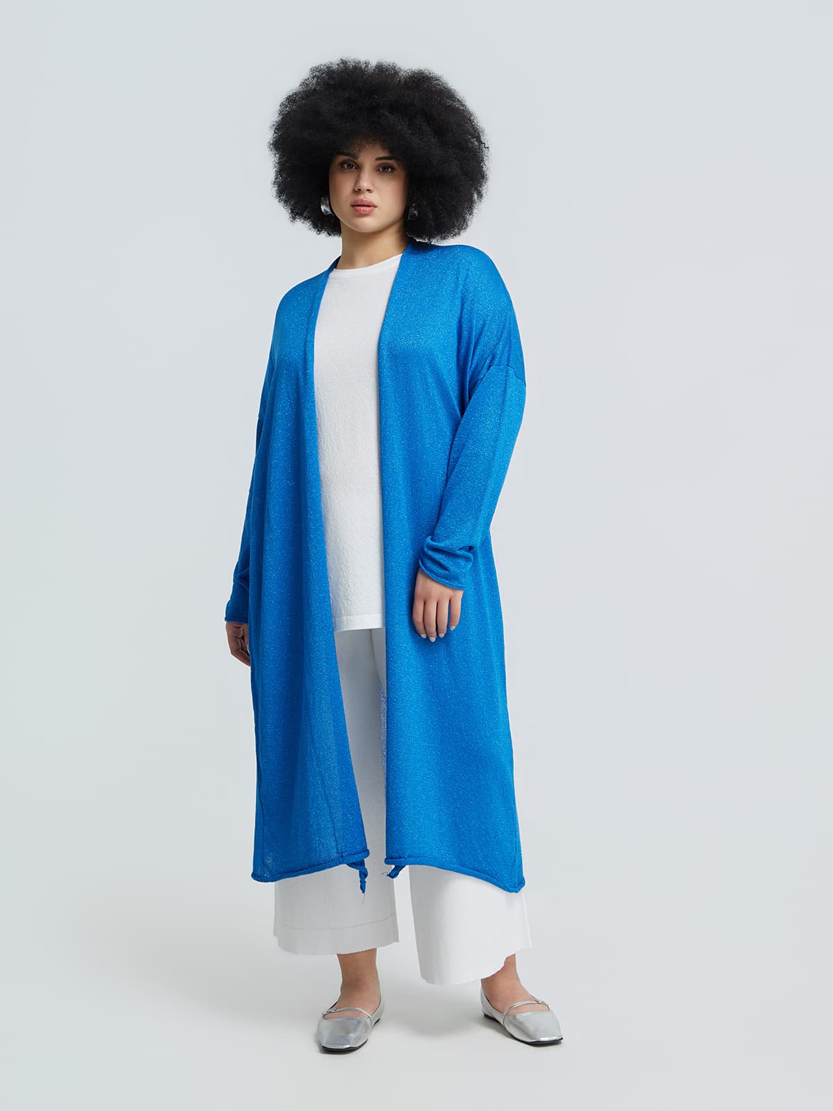 Women's Cardigans Mat Fashion Blue