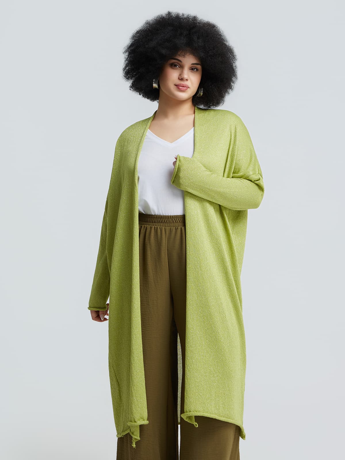 Women's Cardigans Mat Fashion Green