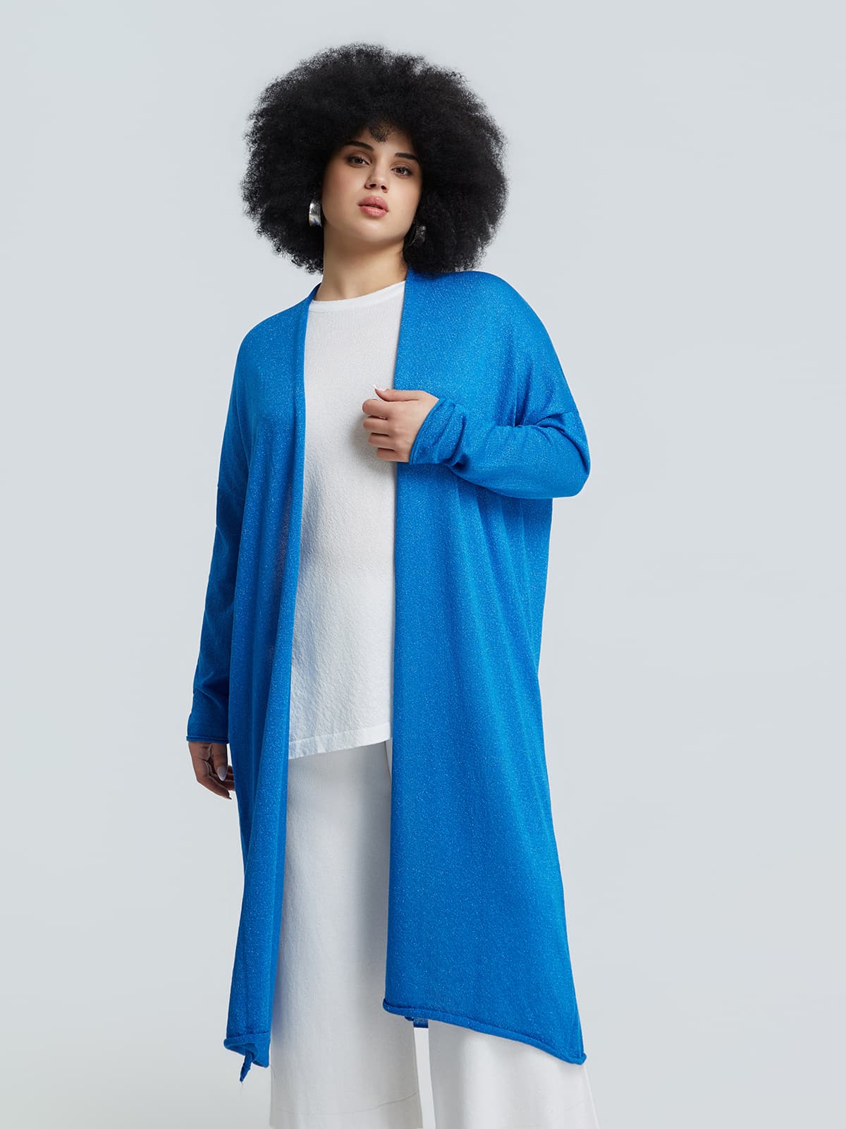 Women's Cardigans Mat Fashion Blue