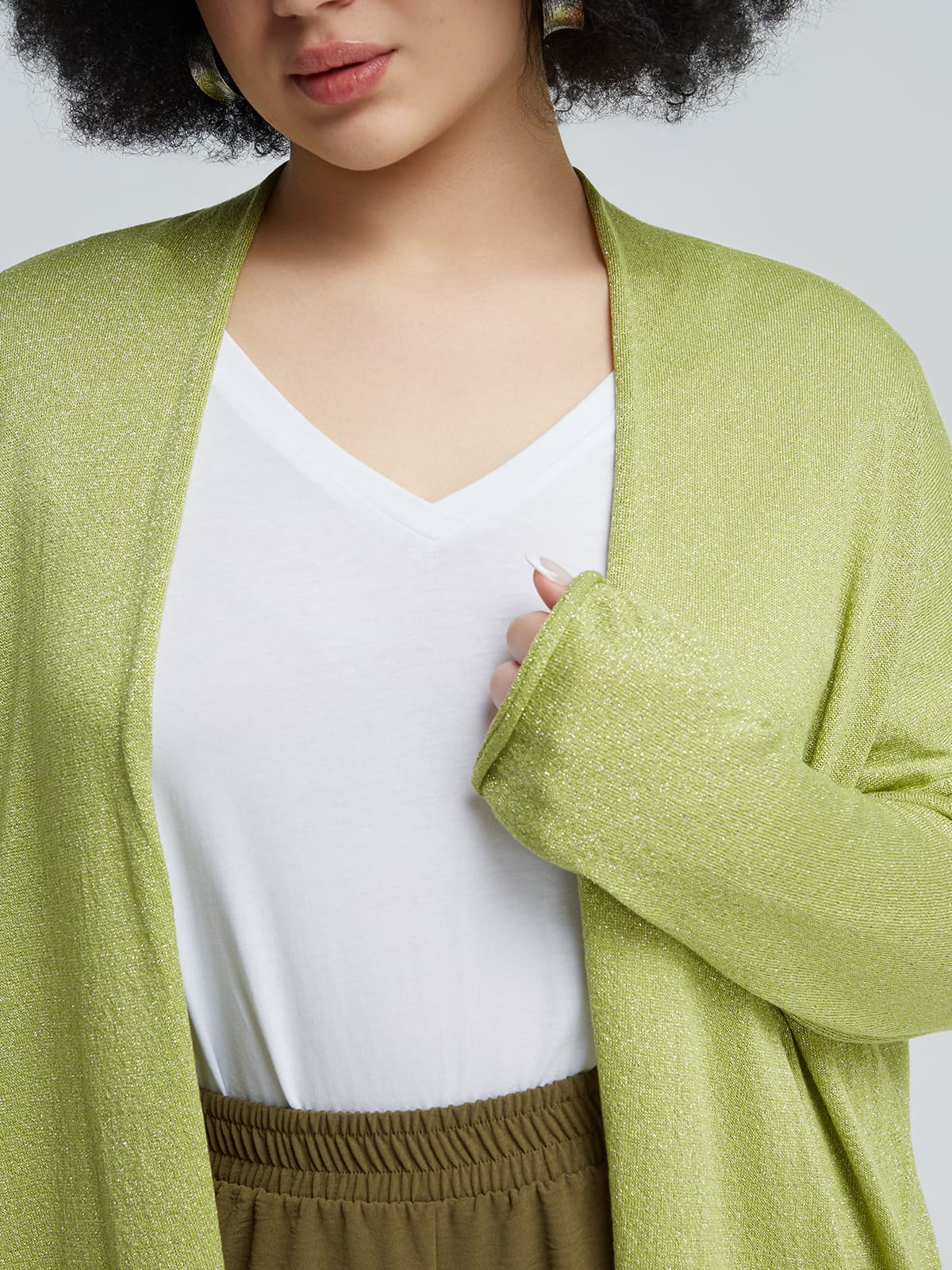 Women's Cardigans Mat Fashion Green