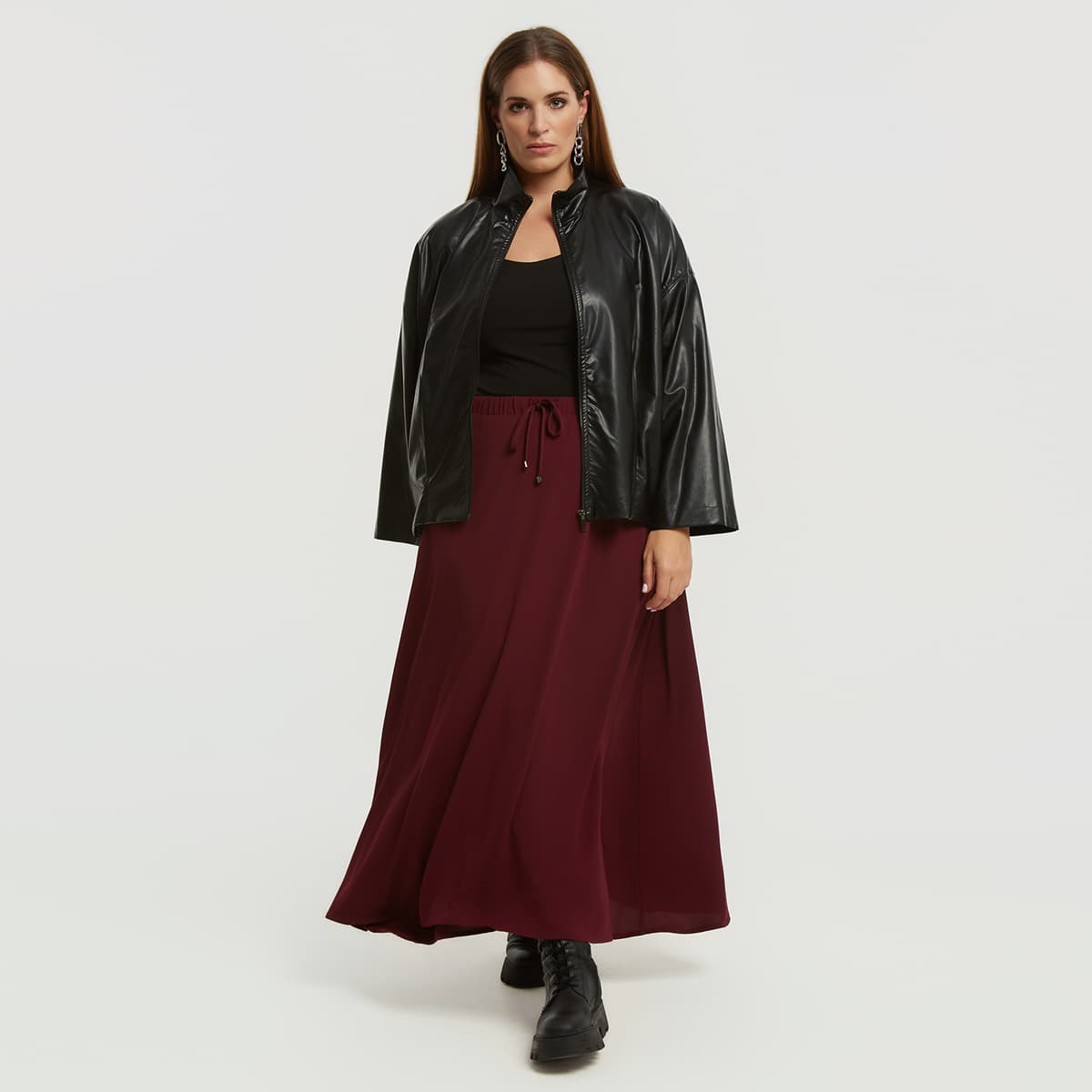 Women's Skirts Mat Fashion Black