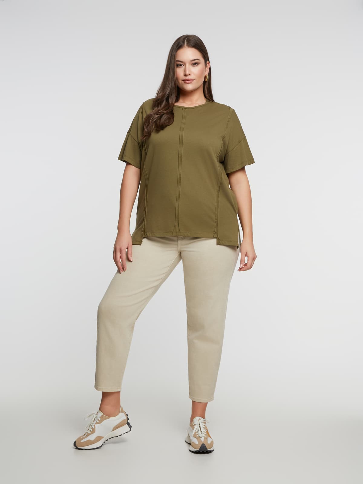 Women's T-Shirts Mat Fashion Khaki