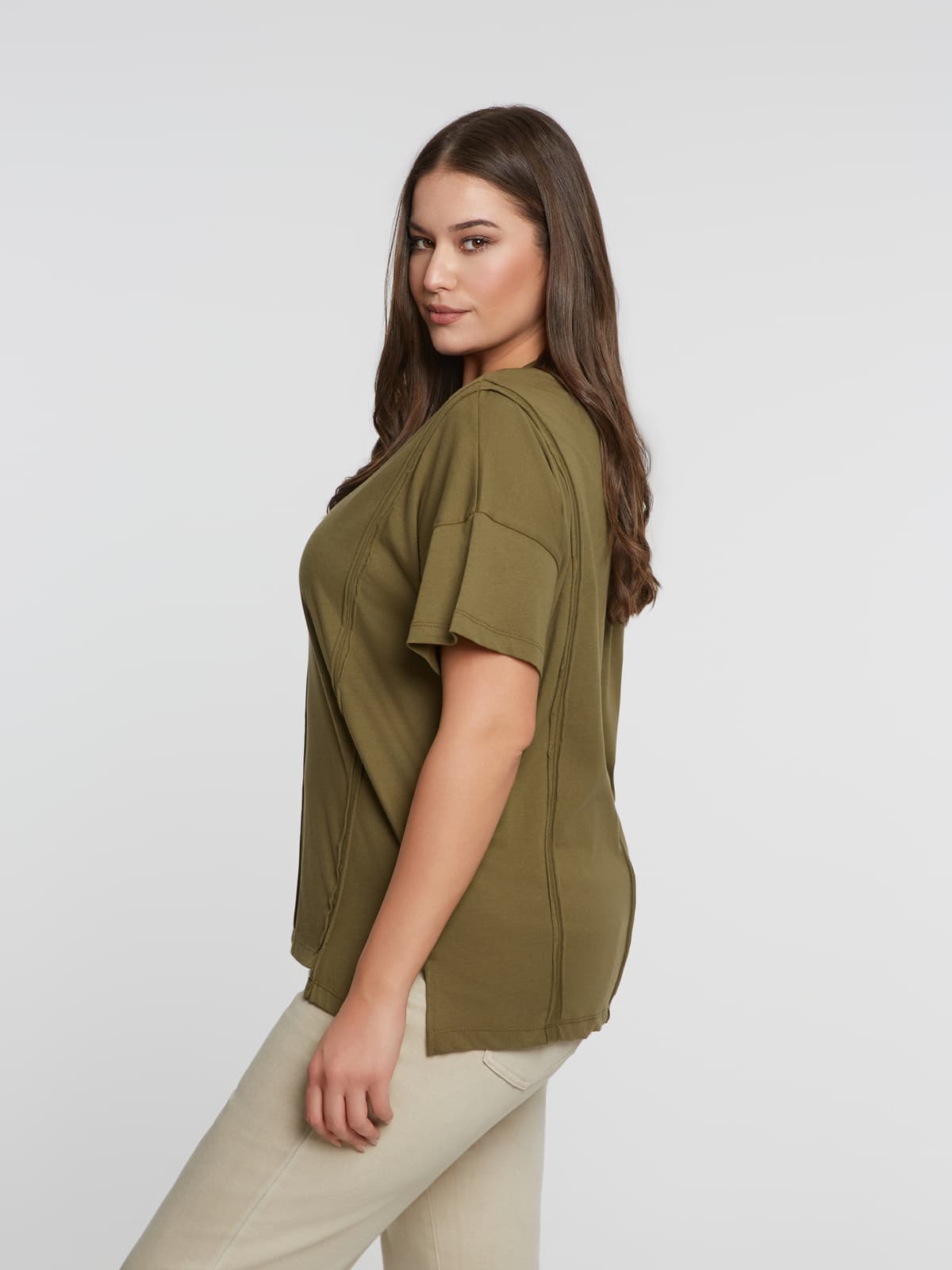 Women's T-Shirts Mat Fashion Khaki