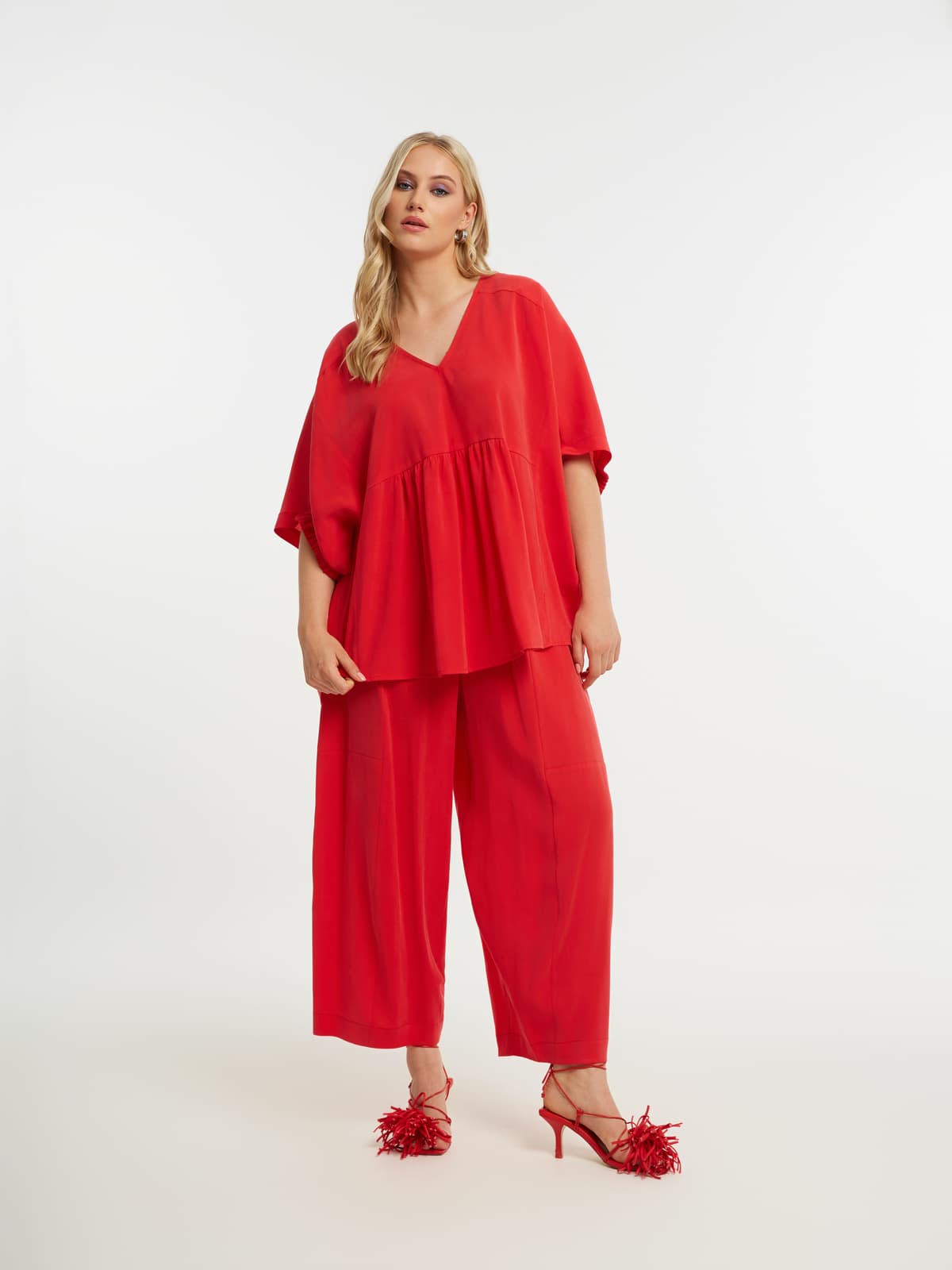 Women's Blouses Mat Fashion Red