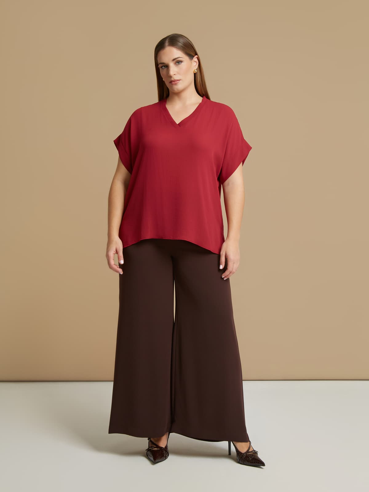 Women's T-Shirts Mat Fashion Bordeaux