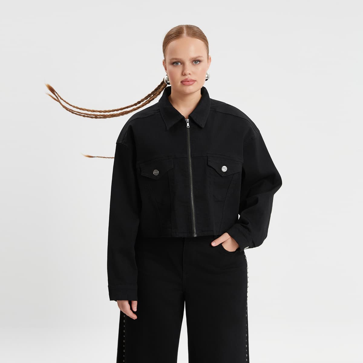 Women's Jeans Mat Fashion Black