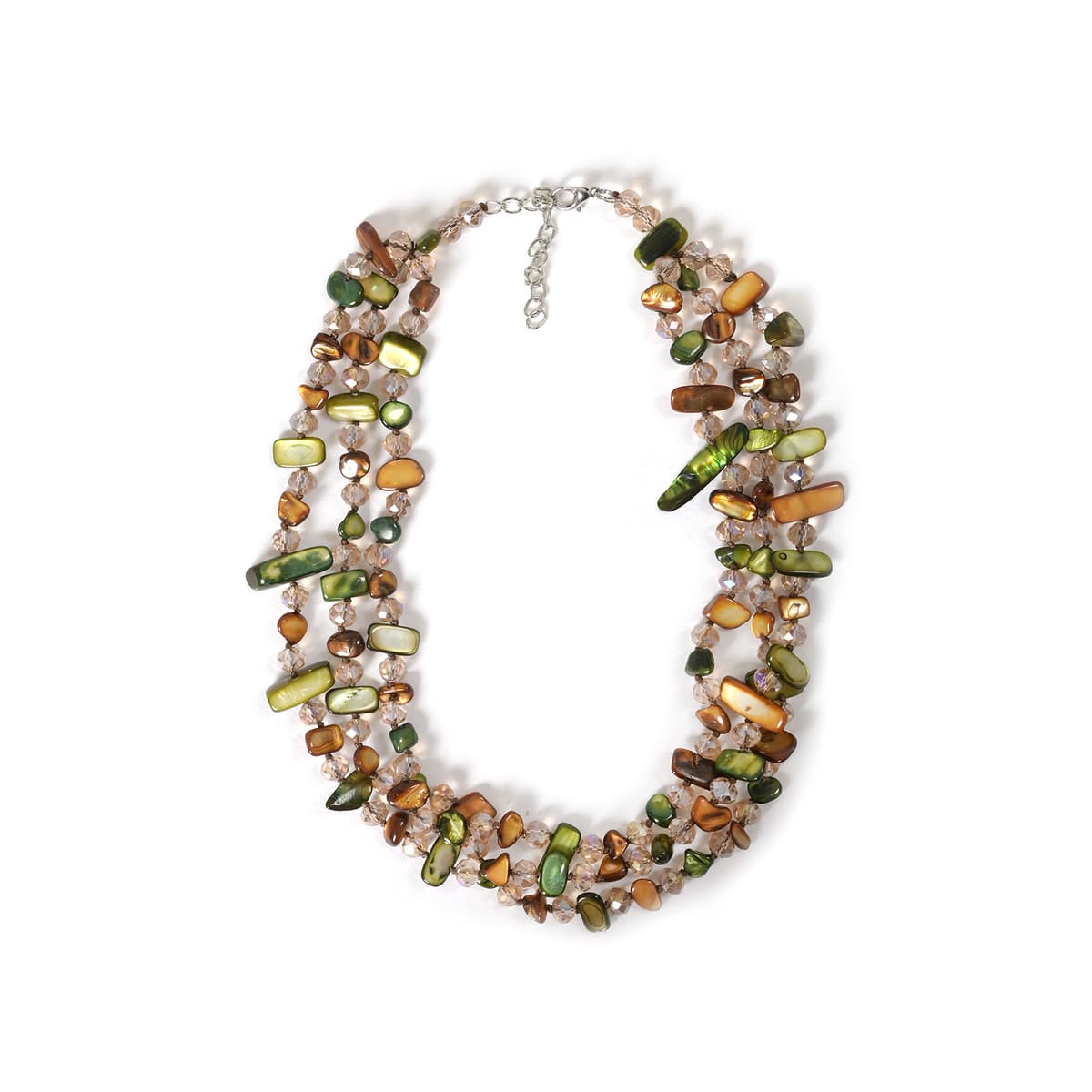 Κολιέ πολλαπλών σειρών με εκρού πέτρες