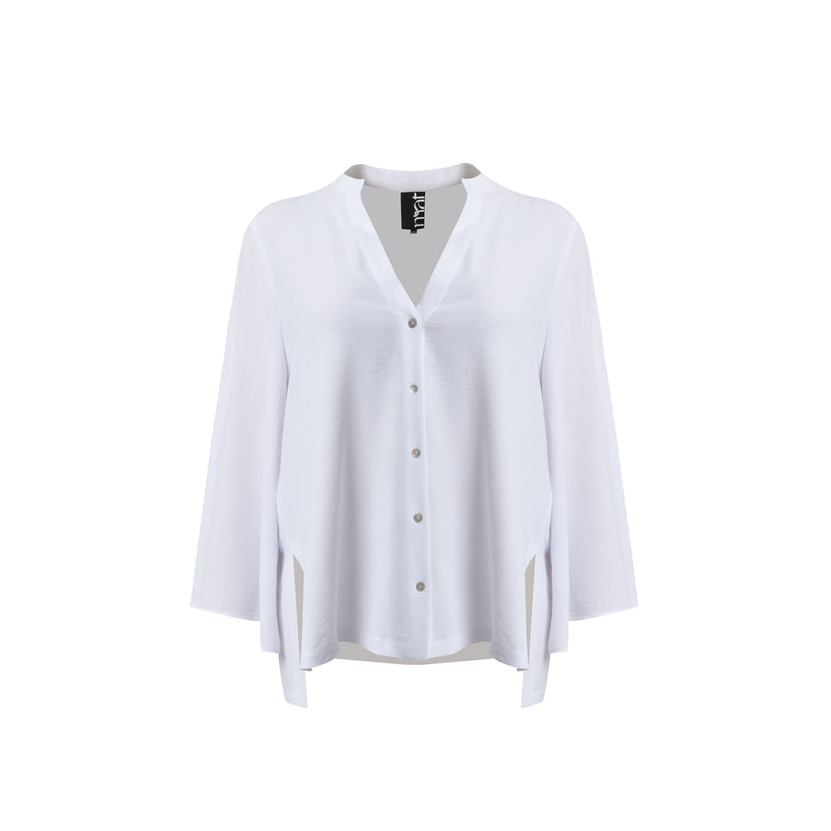 Πουκάμισο κρεπ airwashed με V-λαιμόκοψη