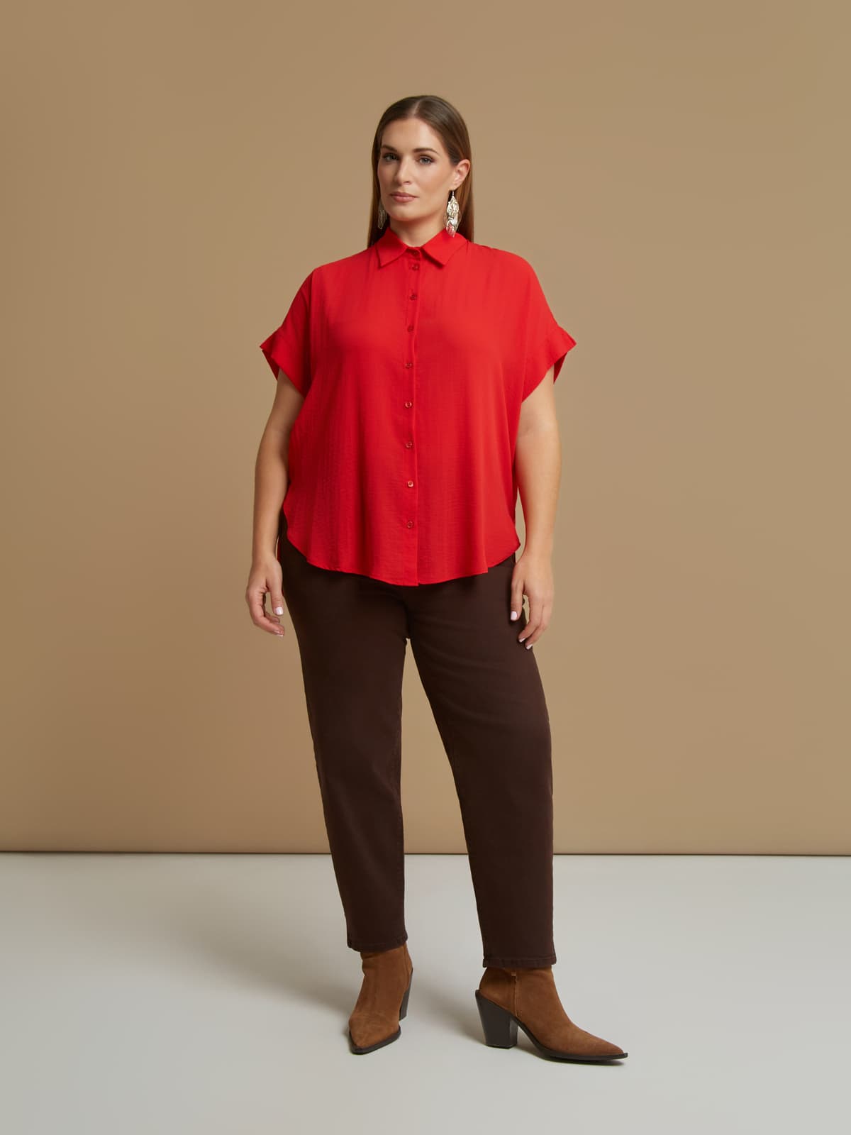 Women's Shirts Mat Fashion Red