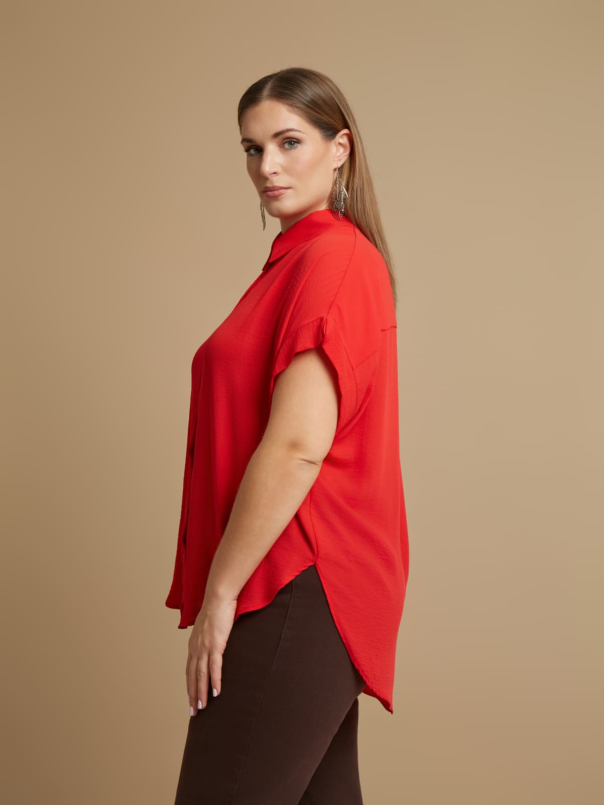 Women's Shirts Mat Fashion Red